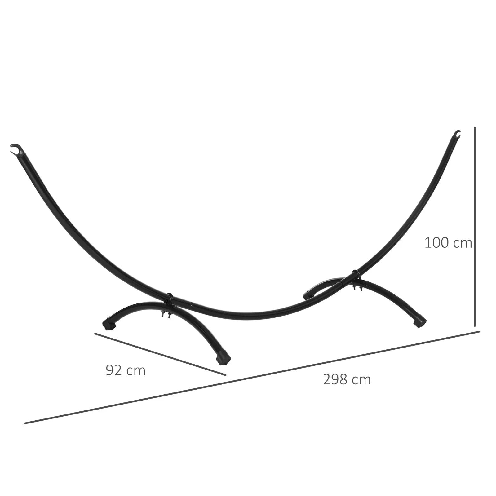 Hammock Stand Powder Coated Metal Frame 'U' Shaped with Non - Slip Feet Black - Home and Garden Furniture Shop - #rustic - furniture#