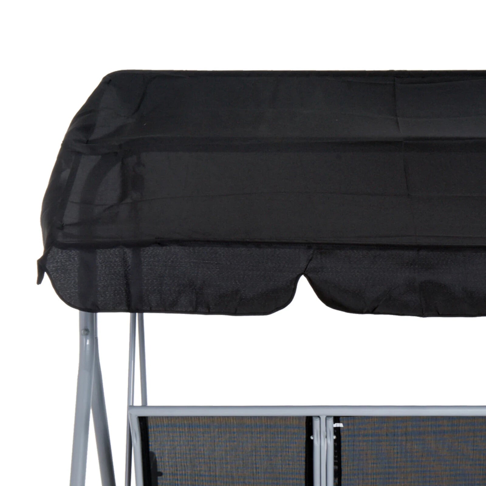 Hammock Swing Bench 3Seater Powder Coated Metal Frame w/ Adjustable Canopy Black - Home and Garden Furniture Shop - #rustic - furniture#