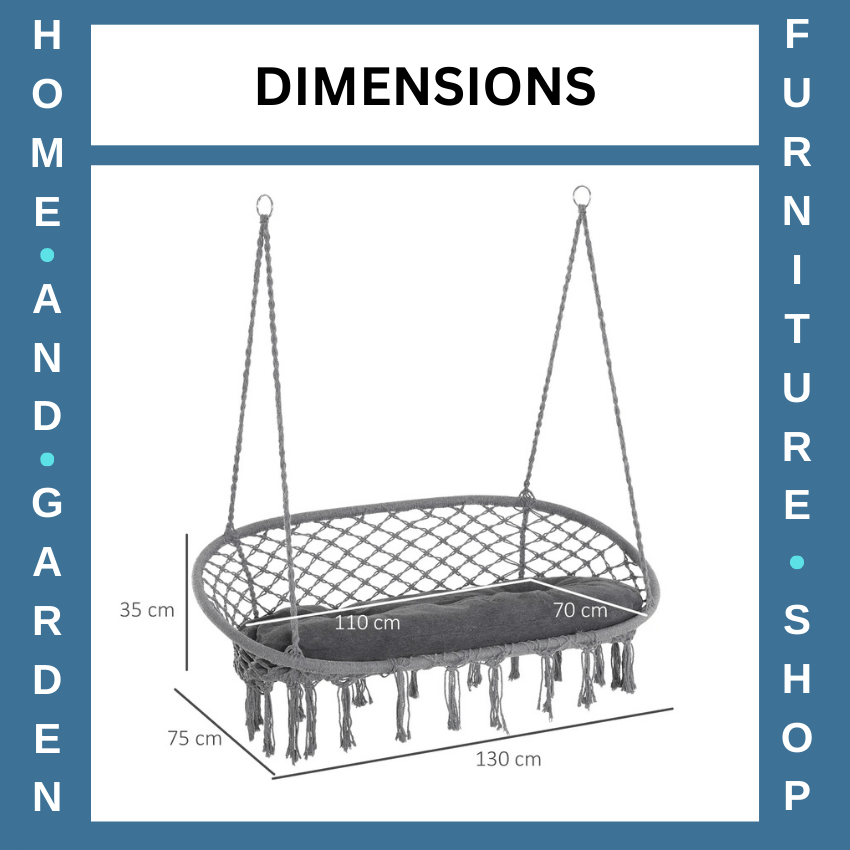 Hanging Cotton Rope Hammock Chair Swing with Cushion for Indoor Outdoor Relaxing - Home and Garden Furniture Shop - rustic - furniture