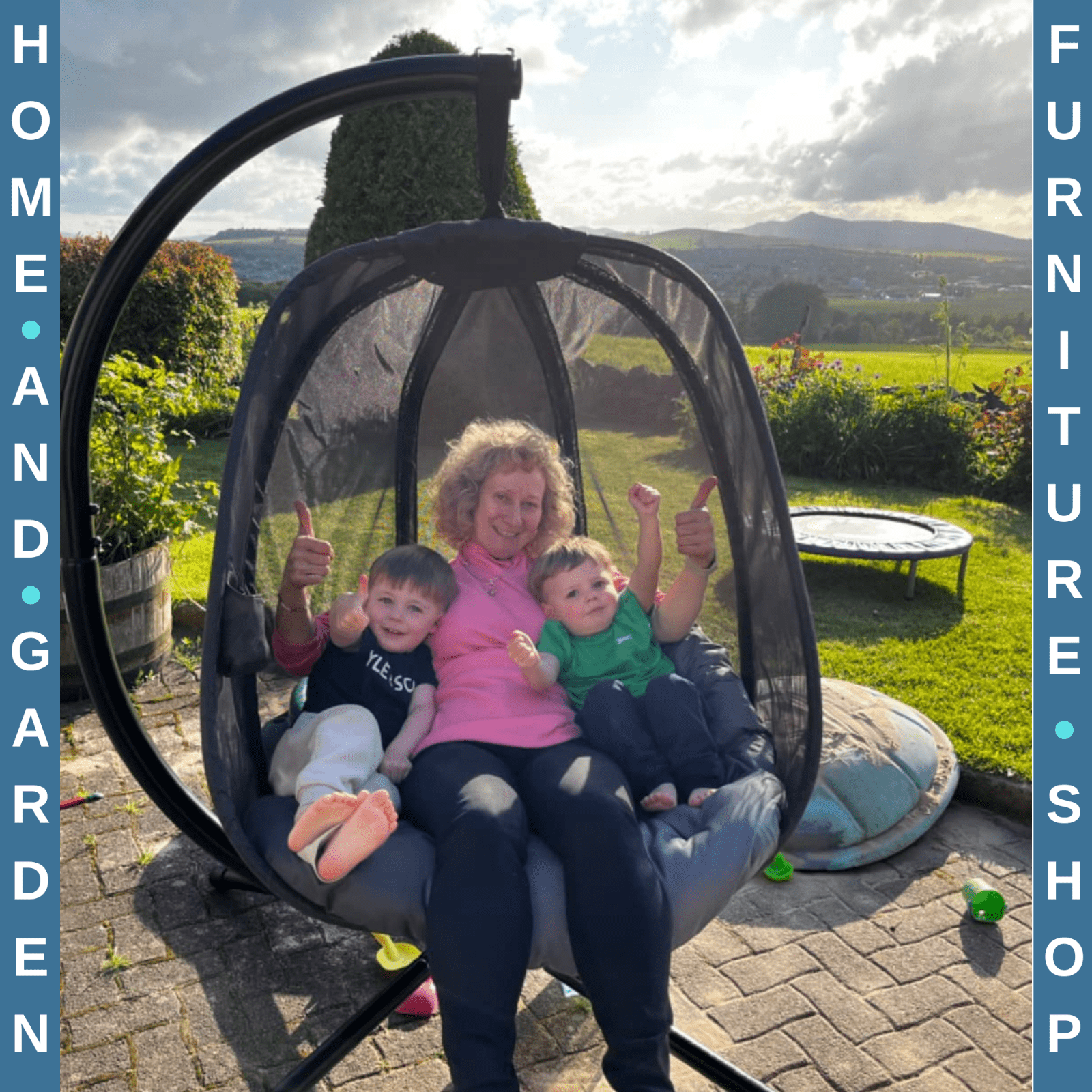 Hanging Egg Chair Folding Swing Hammock with Cushion and Stand for Garden Patio - Home and Garden Furniture Shop - rustic - furniture