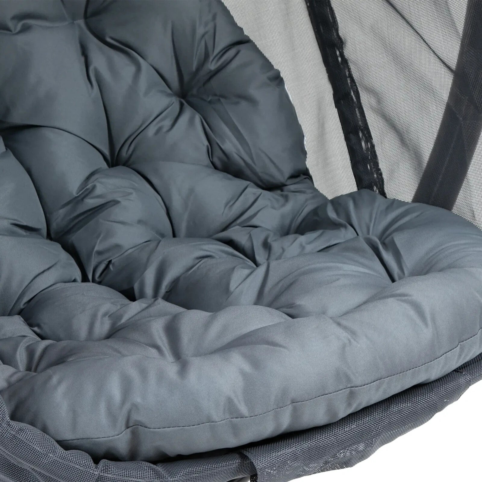 Hanging Egg Chair Folding Swing Hammock with Cushion and Stand for Garden Patio - Home and Garden Furniture Shop - rustic - furniture