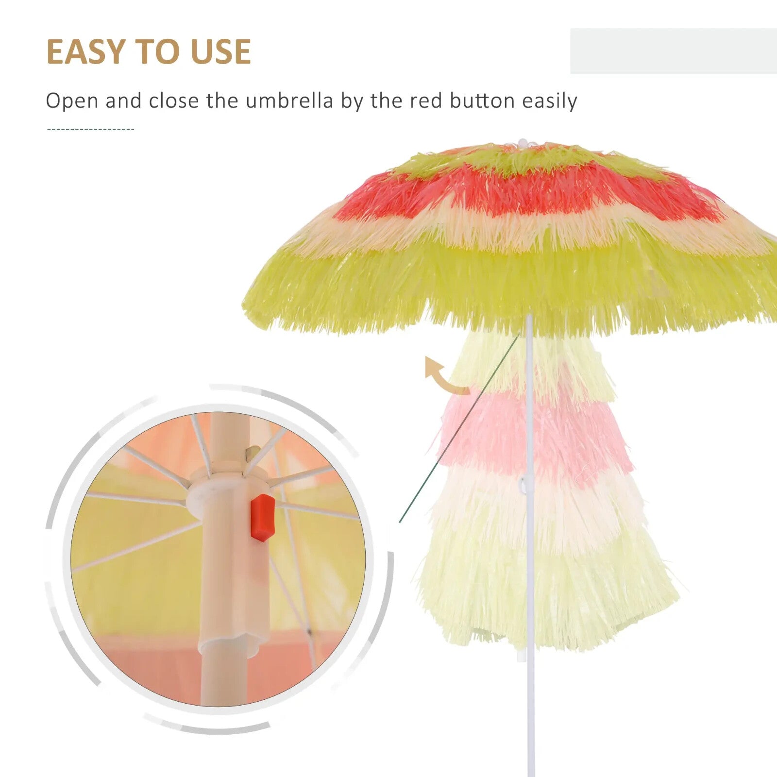 Hawaiian Parasol Sun Shelter Folding Tilting Crank Powder - Coated Multi - Colour - Home and Garden Furniture Shop - rustic - furniture