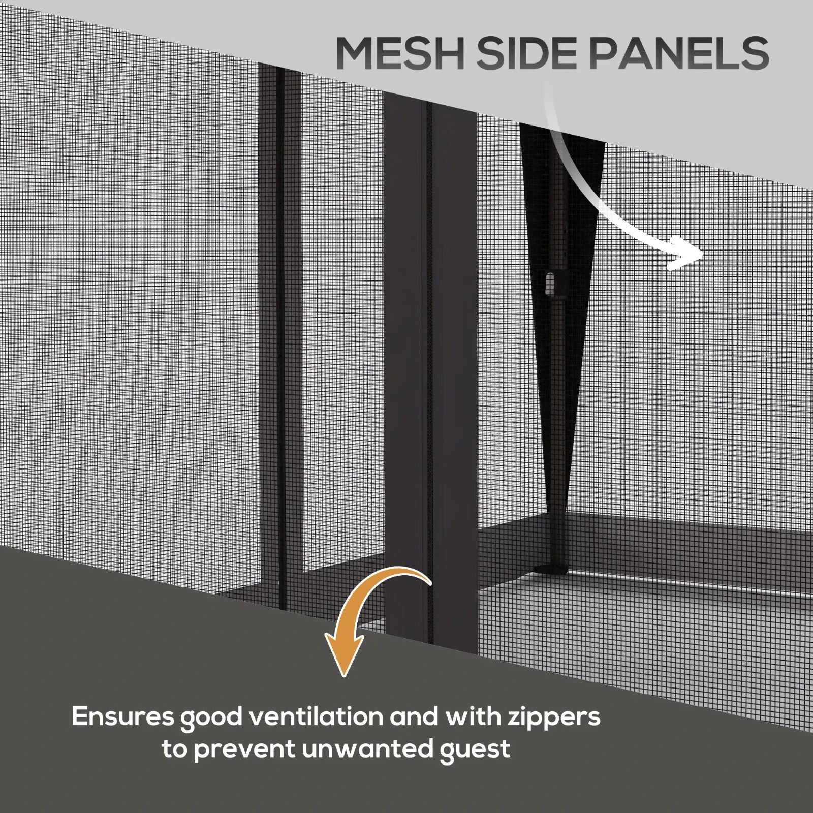 Heavy Duty 3 x 3m Pop Up Gazebo Garden Shelter Mosquito Netting Grey Patio Tent - Home and Garden Furniture Shop - rustic - furniture