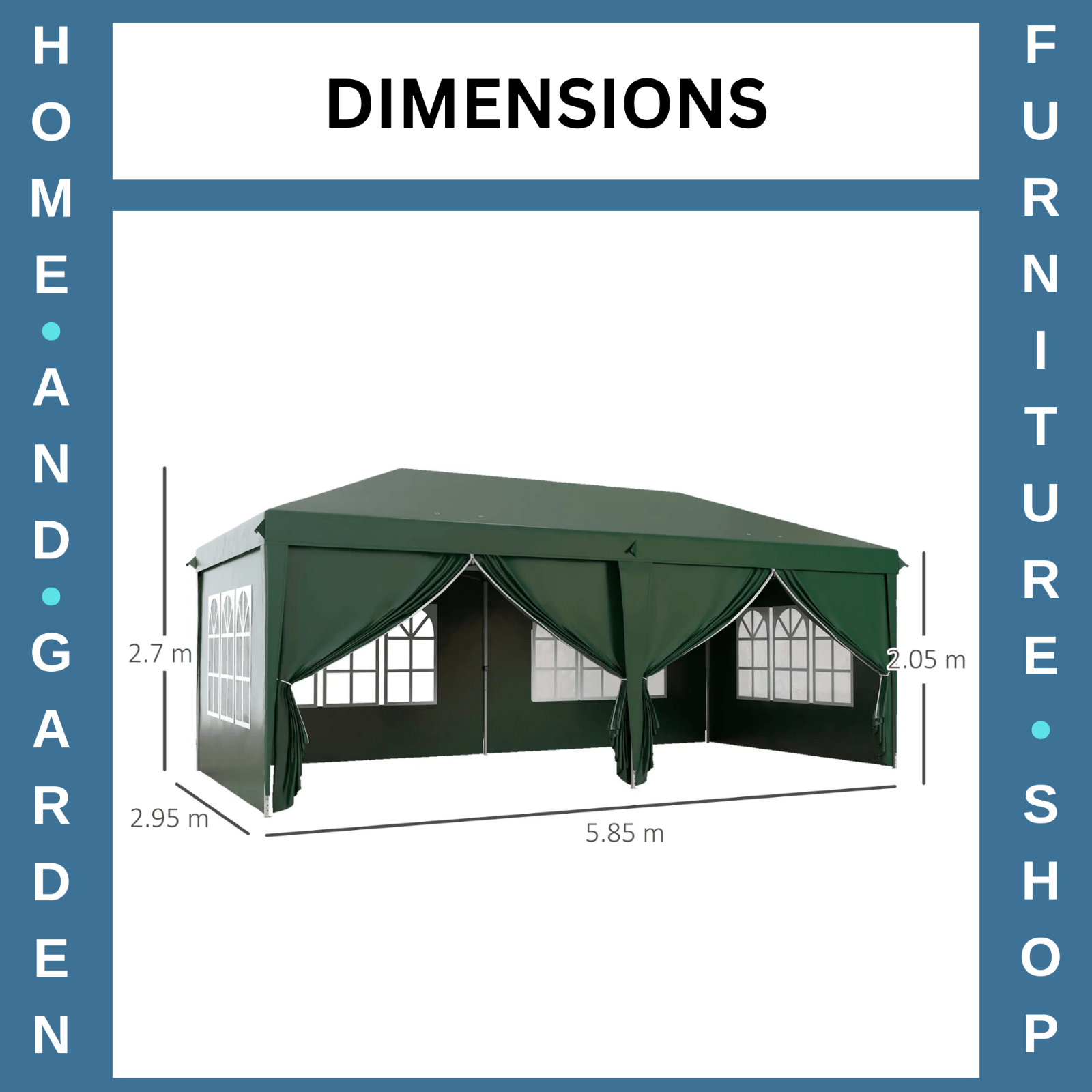 Heavy Duty 3 x 6m Pop - Up Gazebo Curtain Walls Windows Wedding Marquee Party Tent - Home and Garden Furniture Shop - #rustic - furniture#