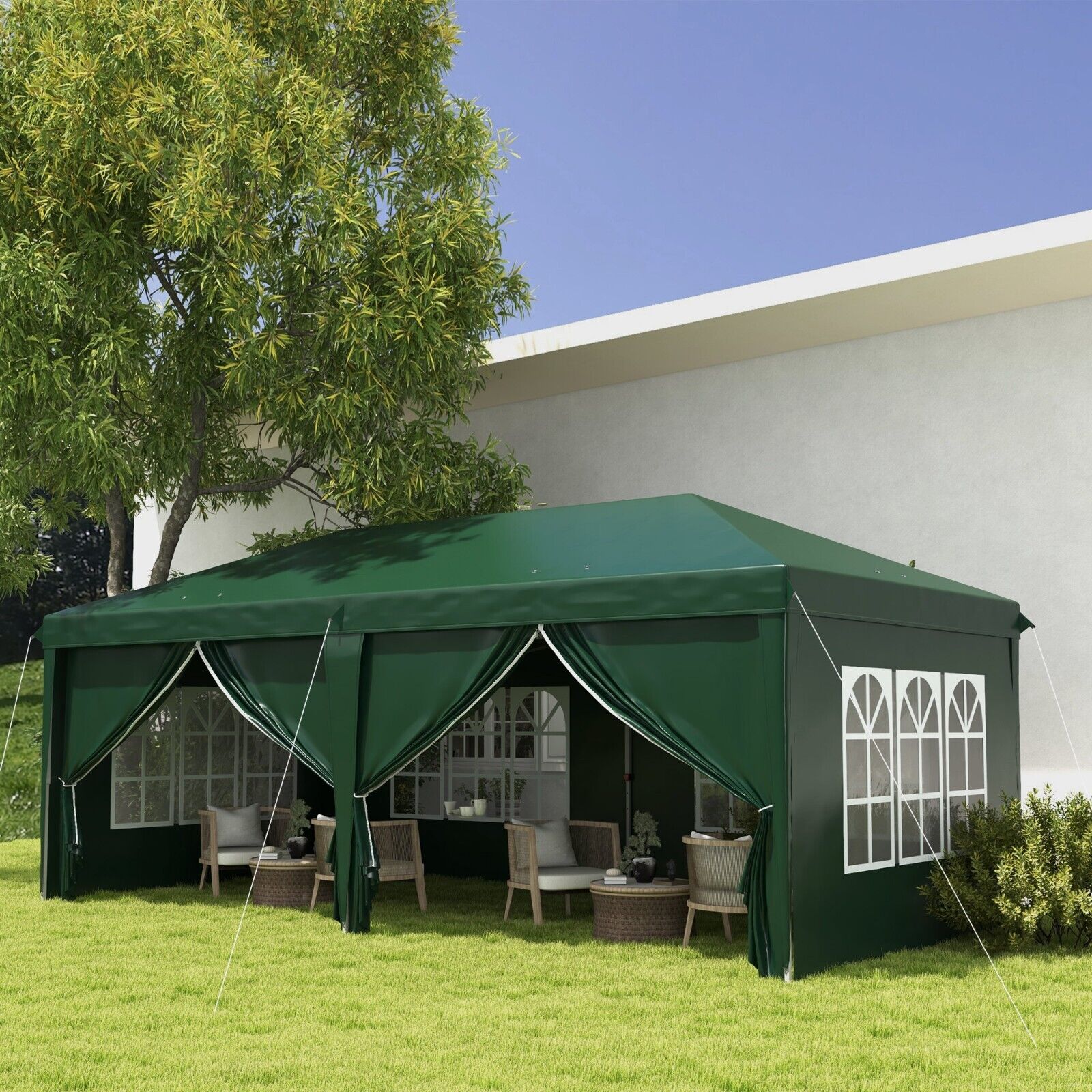 Heavy Duty 3 x 6m Pop - Up Gazebo Curtain Walls Windows Wedding Marquee Party Tent - Home and Garden Furniture Shop - #rustic - furniture#
