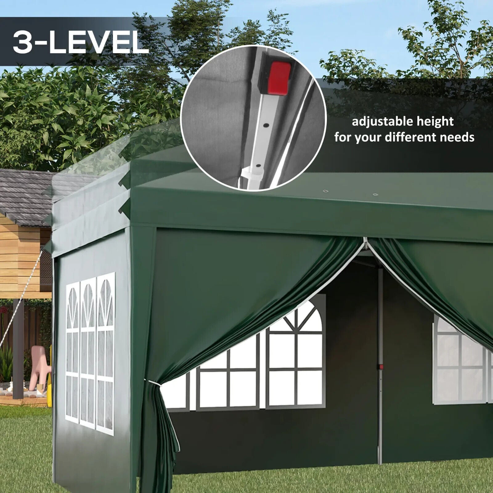 Heavy Duty 3 x 6m Pop - Up Gazebo Curtain Walls Windows Wedding Marquee Party Tent - Home and Garden Furniture Shop - #rustic - furniture#