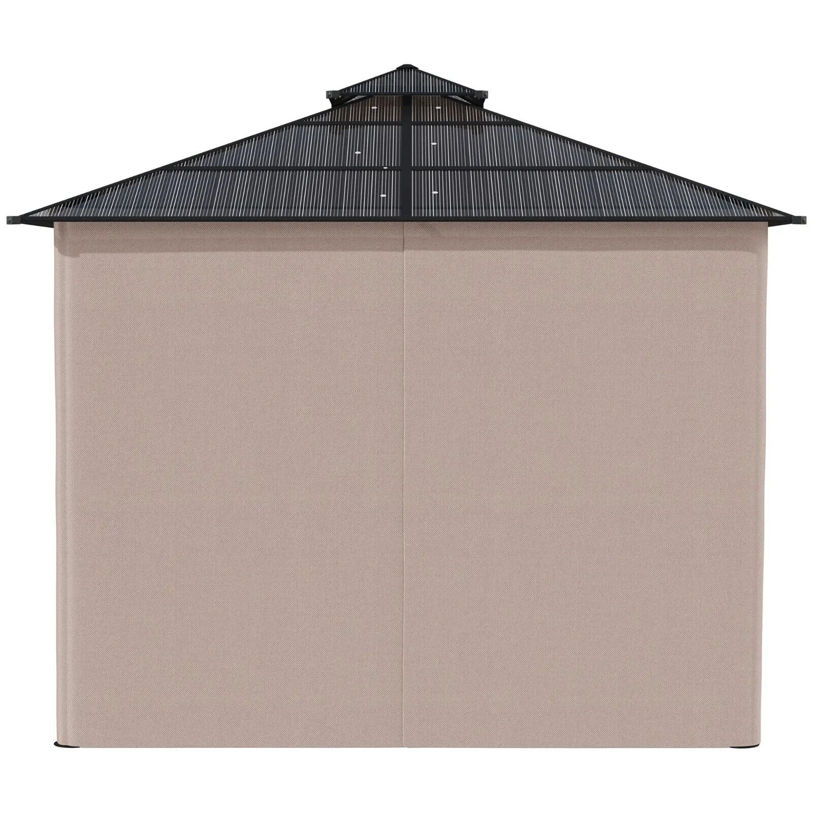 Heavy Duty Garden Double Roof Hard Top Gazebo Netting Curtains 3 x 3m Tent Khaki - Home and Garden Furniture Shop - #rustic - furniture#