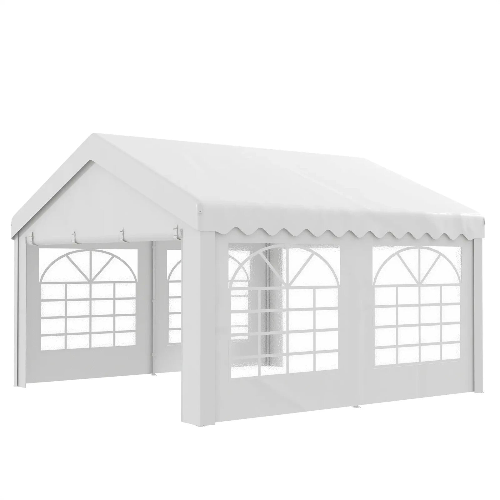 Heavy Duty Garden Gazebo Marquee Tent Steel Frame Outdoor Event Shelter White - Home and Garden Furniture Shop - rustic - furniture