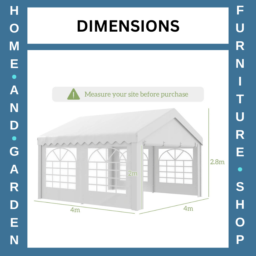 Heavy Duty Garden Gazebo Marquee Tent Steel Frame Outdoor Event Shelter White - Home and Garden Furniture Shop - rustic - furniture