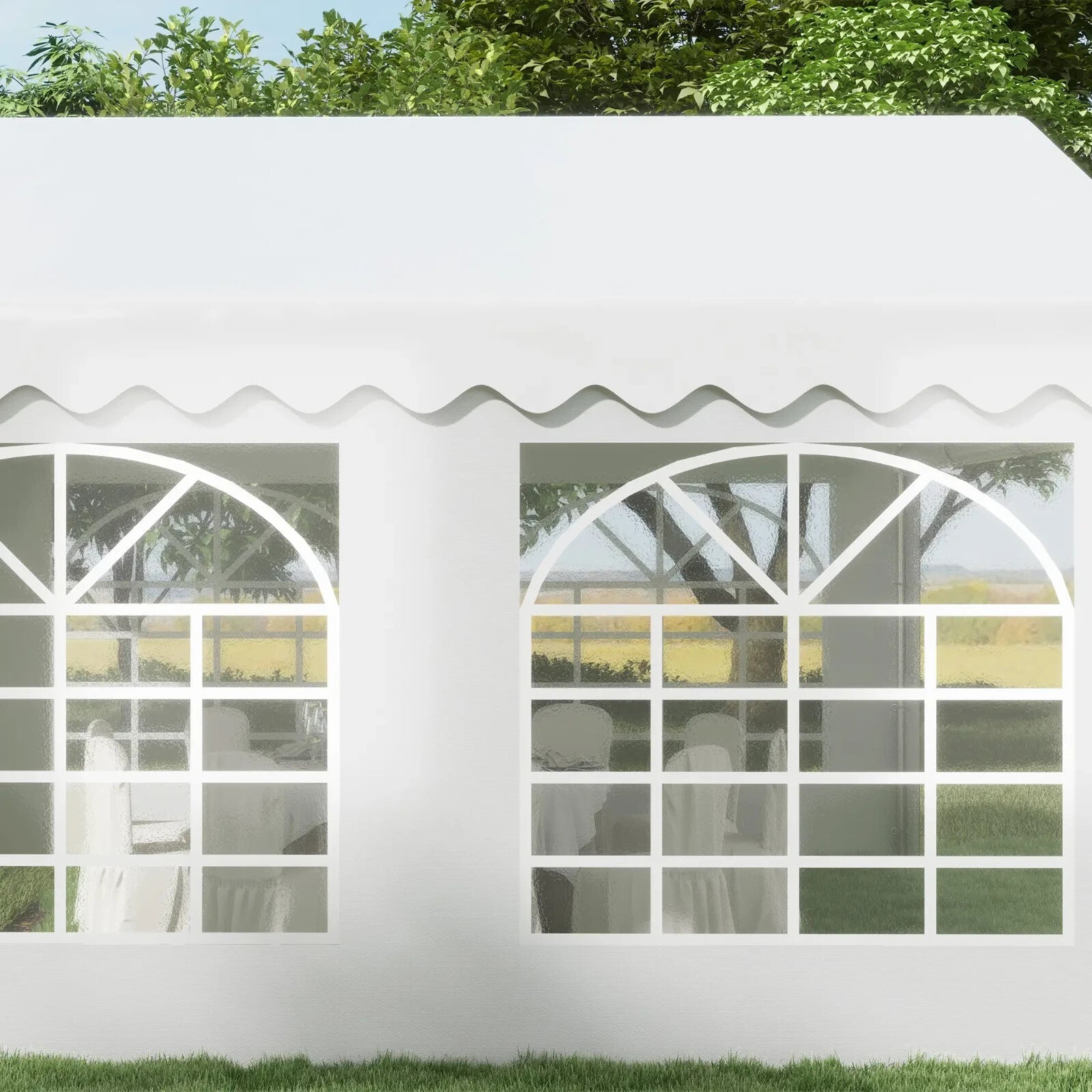 Heavy Duty Garden Gazebo Marquee Tent Steel Frame Outdoor Event Shelter White - Home and Garden Furniture Shop - rustic - furniture