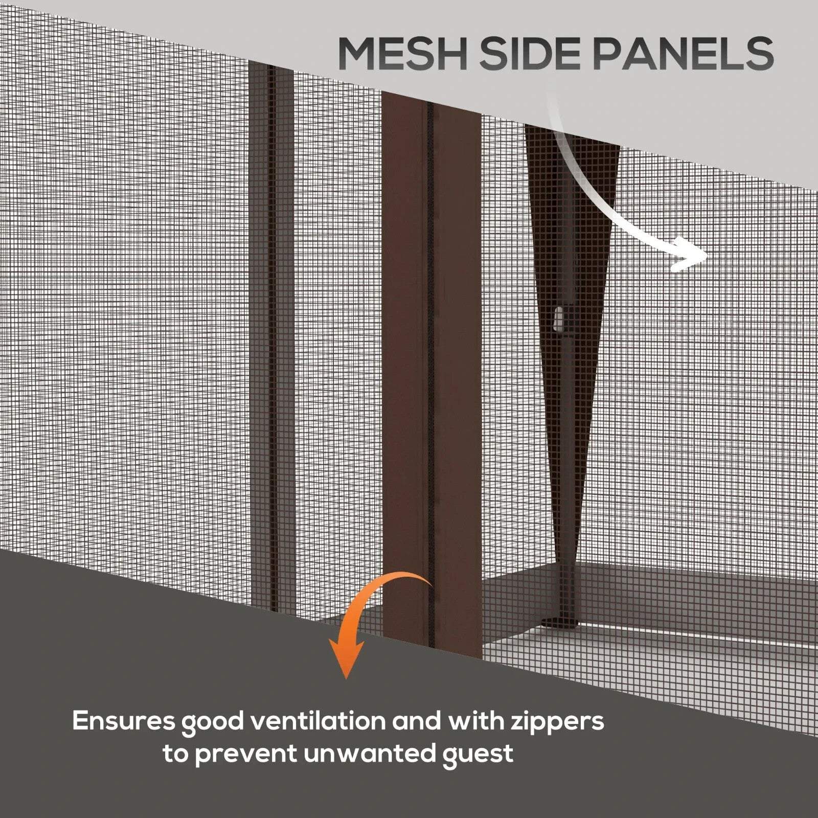 Heavy Duty Garden Pop Up Gazebo Instant Shelter Mosquito Netting Khaki 3x3m Tent - Home and Garden Furniture Shop - rustic - furniture