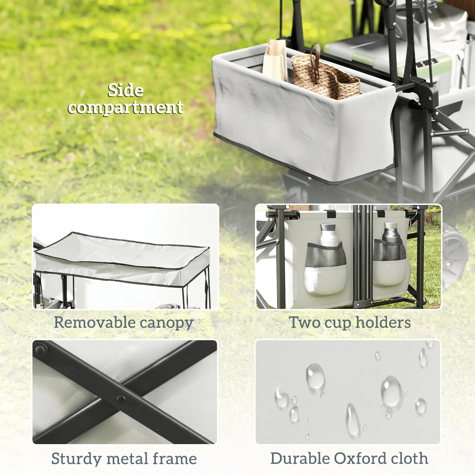 Heavy Duty Garden Trolley Cart Foldable Camping Outdoor Wagon 120L Wheelbarrow - Home and Garden Furniture Shop - rustic - furniture