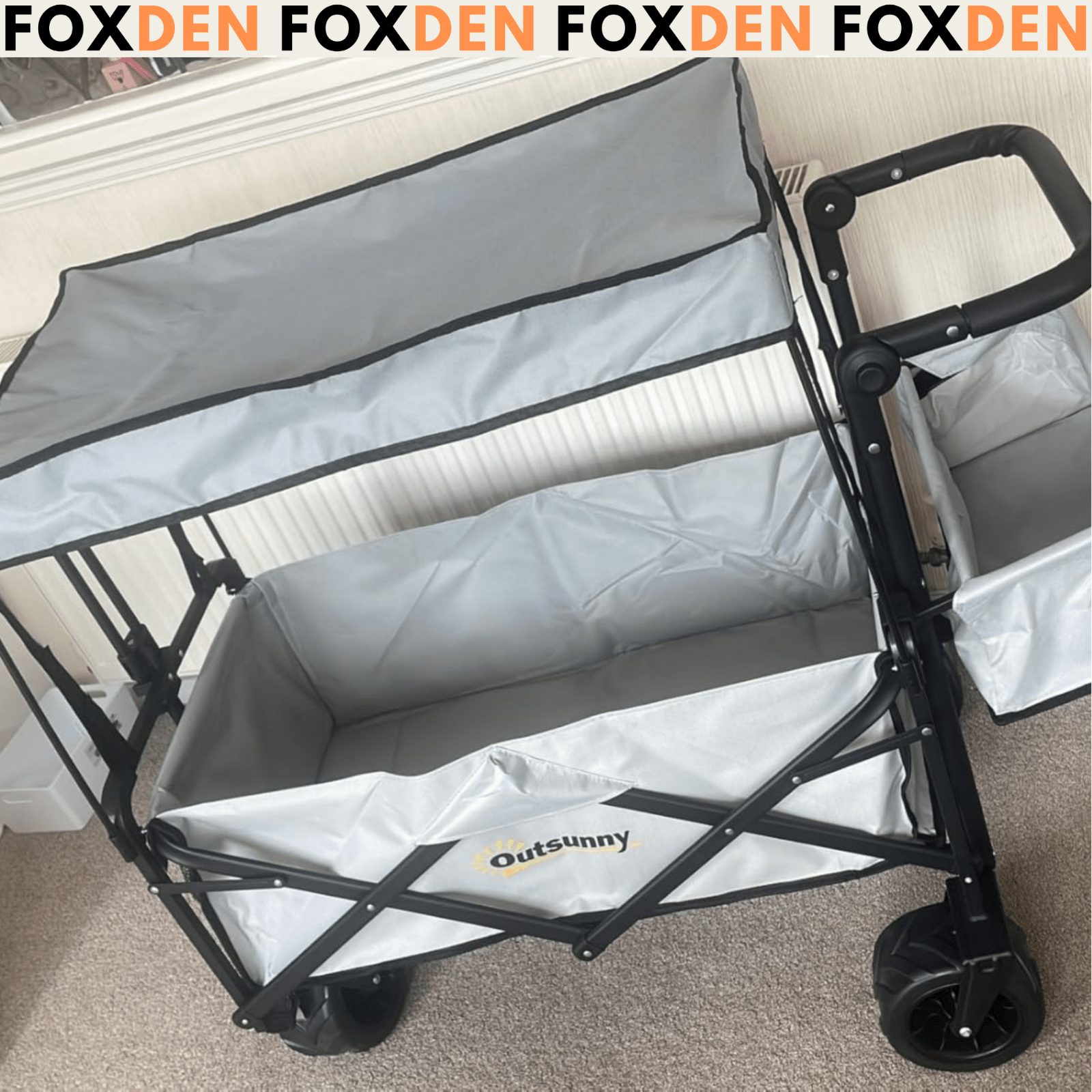 Heavy Duty Garden Trolley Cart Foldable Camping Outdoor Wagon 120L Wheelbarrow - Home and Garden Furniture Shop - rustic - furniture