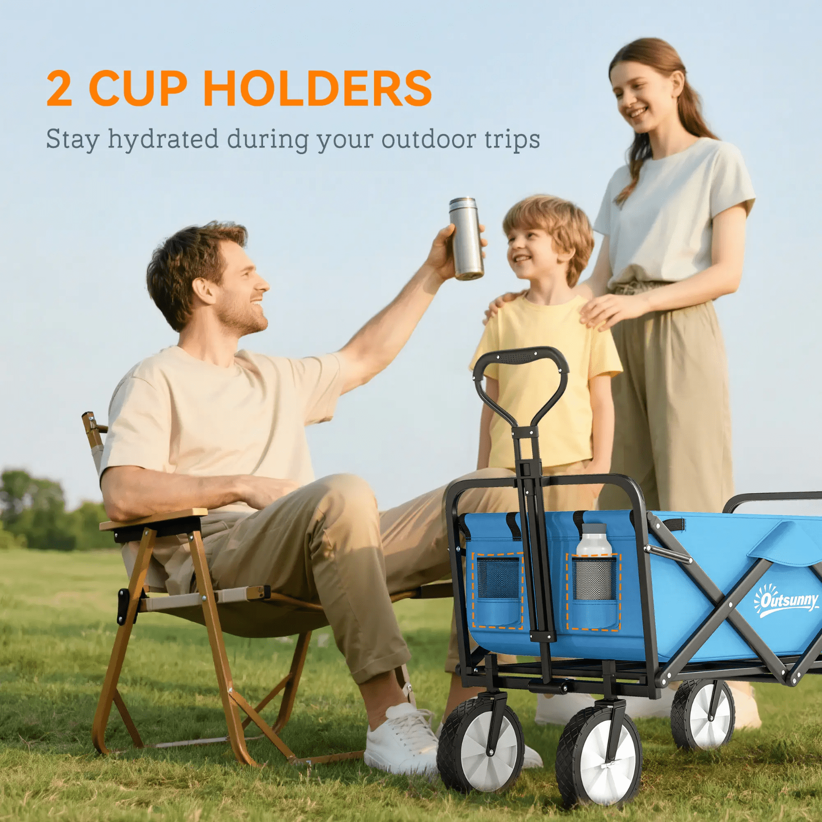 Heavy Duty Garden Trolley Cart Foldable Camping Outdoor Wagon 90L Wheelbarrow - Home and Garden Furniture Shop - rustic - furniture