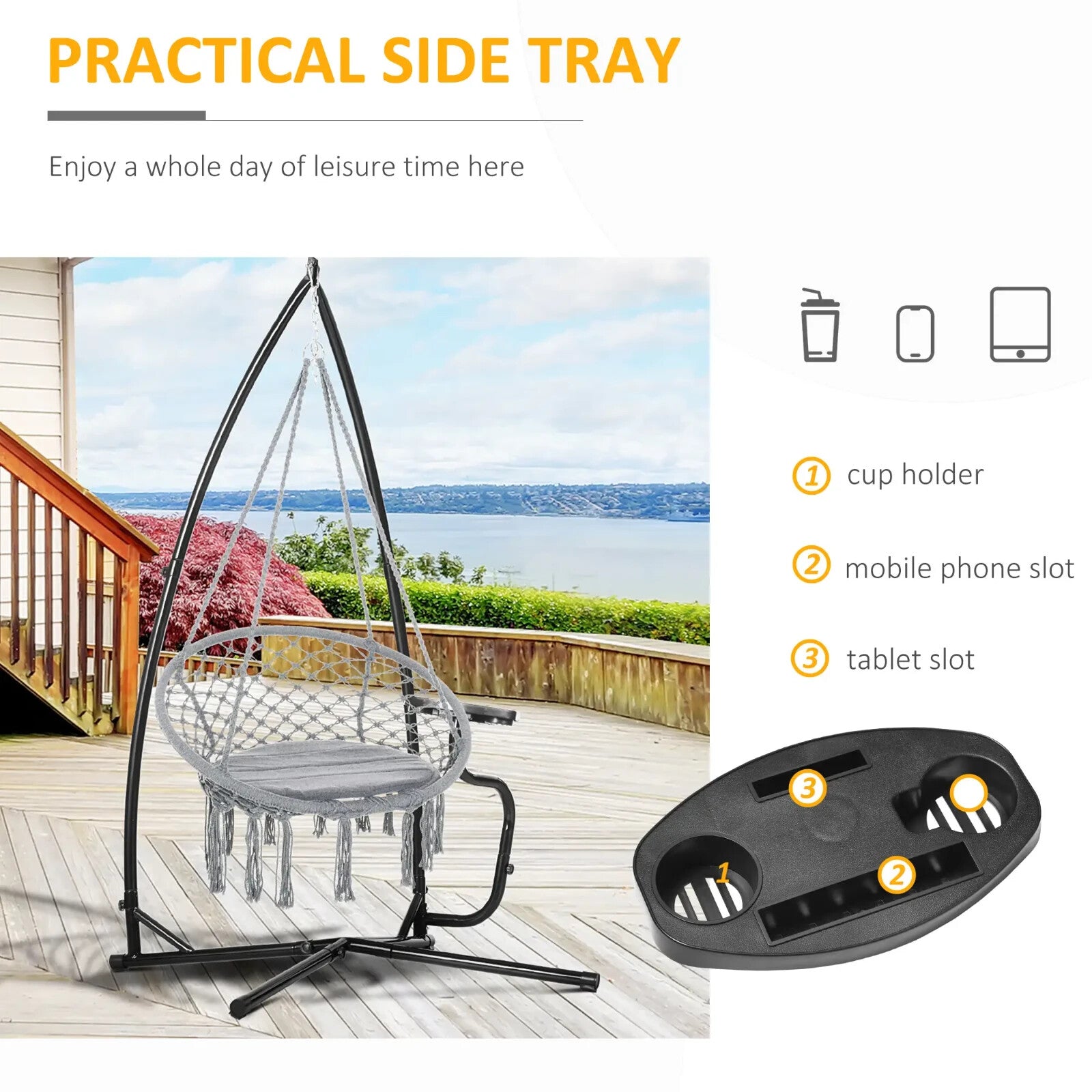 Heavy Duty Metal C - Stand for Hammock Chair Outdoor Swing Seat Support Frame - Home and Garden Furniture Shop - rustic - furniture