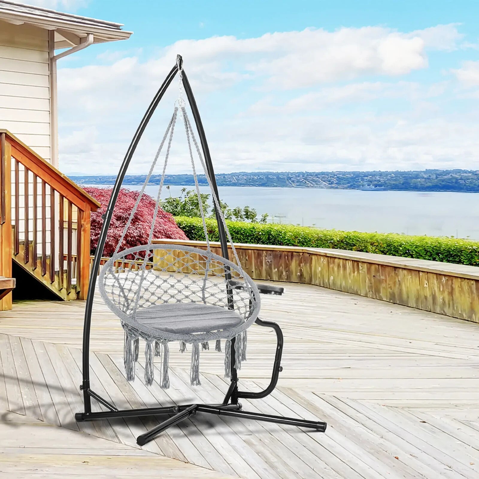 Heavy Duty Metal C - Stand for Hammock Chair Outdoor Swing Seat Support Frame - Home and Garden Furniture Shop - rustic - furniture