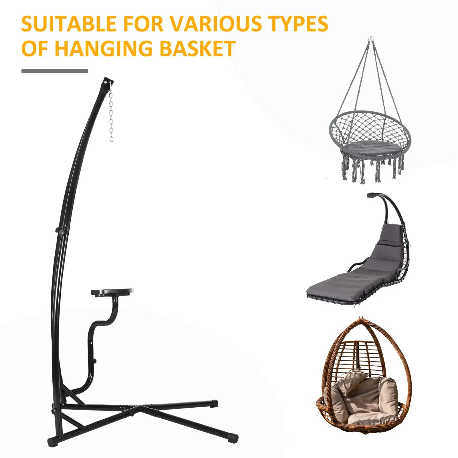 Heavy Duty Metal C - Stand for Hammock Chair Outdoor Swing Seat Support Frame - Home and Garden Furniture Shop - rustic - furniture