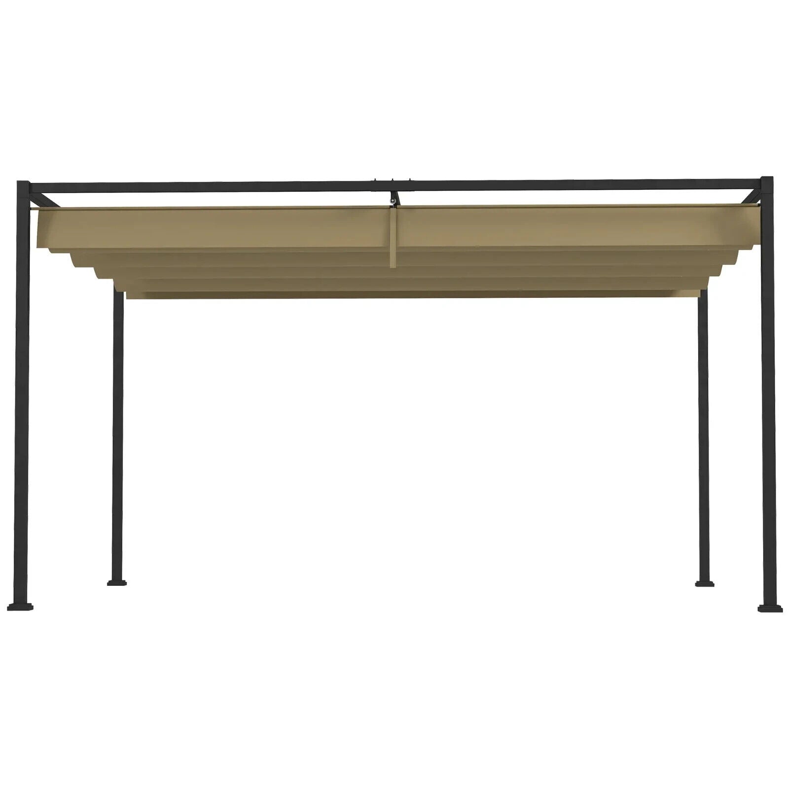 Heavy Duty Metal Pergola Retractable Canopy Patio Gazebo Sun Shelter4x3(m) Cover - Home and Garden Furniture Shop - #rustic - furniture#