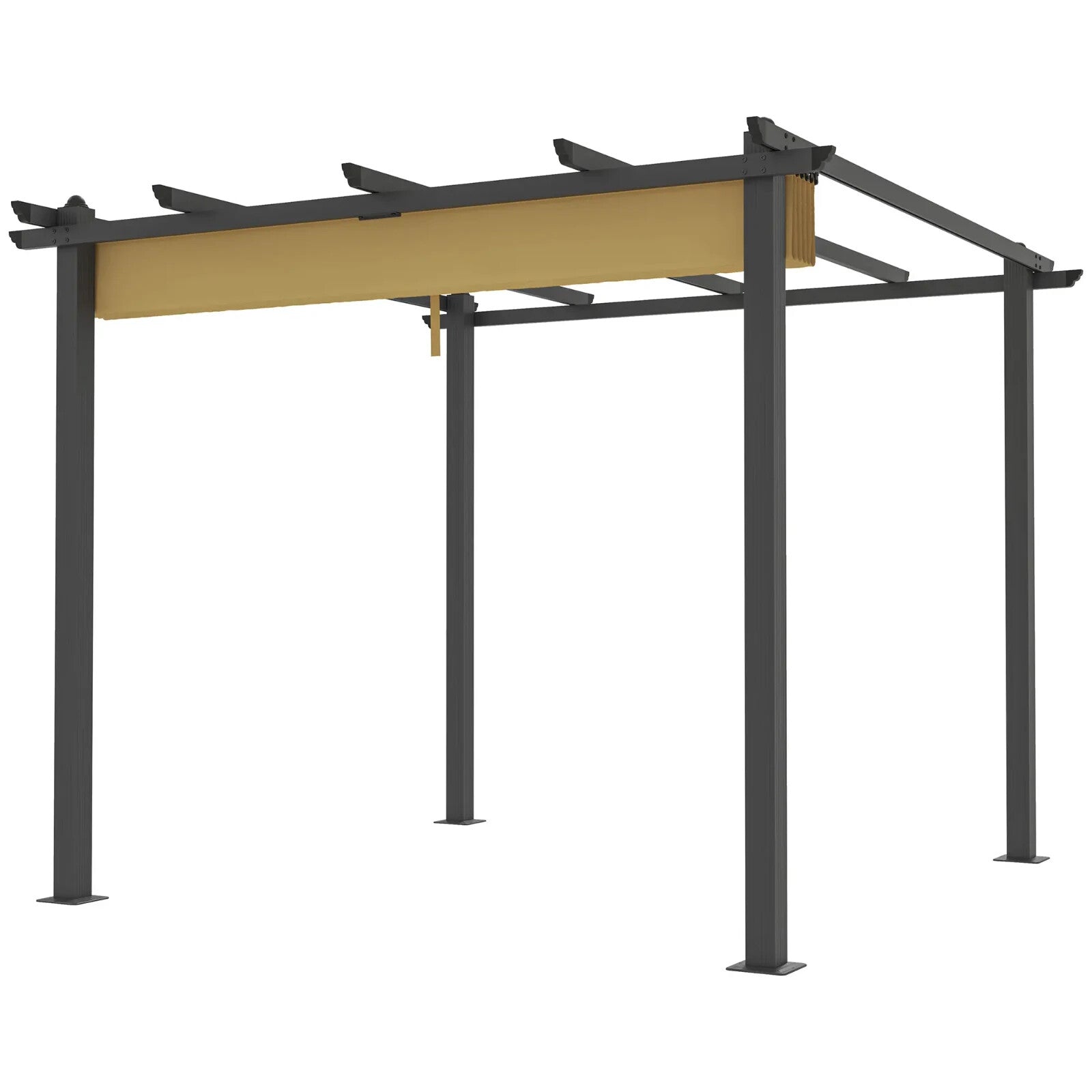 Heavy Duty Metal Pergola Retractable Roof 3m Garden Gazebo Patio Shelter Shade - Home and Garden Furniture Shop - rustic - furniture