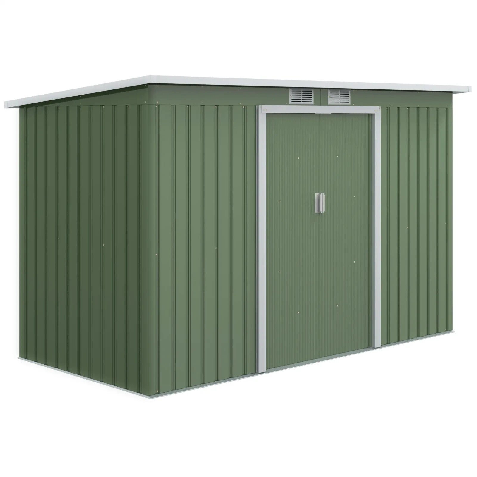 Heavy Duty Outdoor Metal Shed 9 x 4FT Steel Frame Garden Storage Shed 2 Door Set - Home and Garden Furniture Shop - rustic - furniture