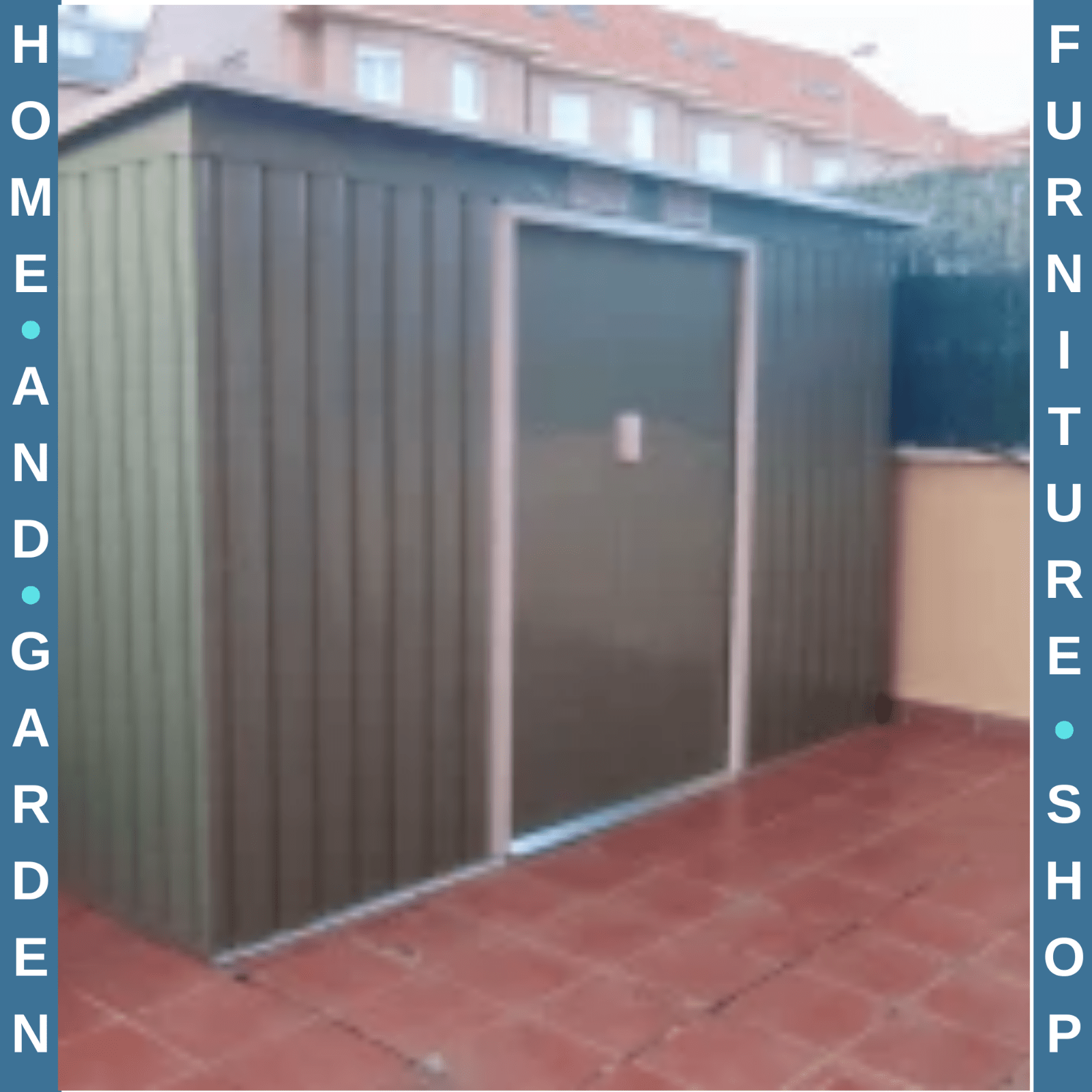 Heavy Duty Outdoor Metal Shed 9 x 4FT Steel Frame Garden Storage Shed 2 Door Set - Home and Garden Furniture Shop - rustic - furniture