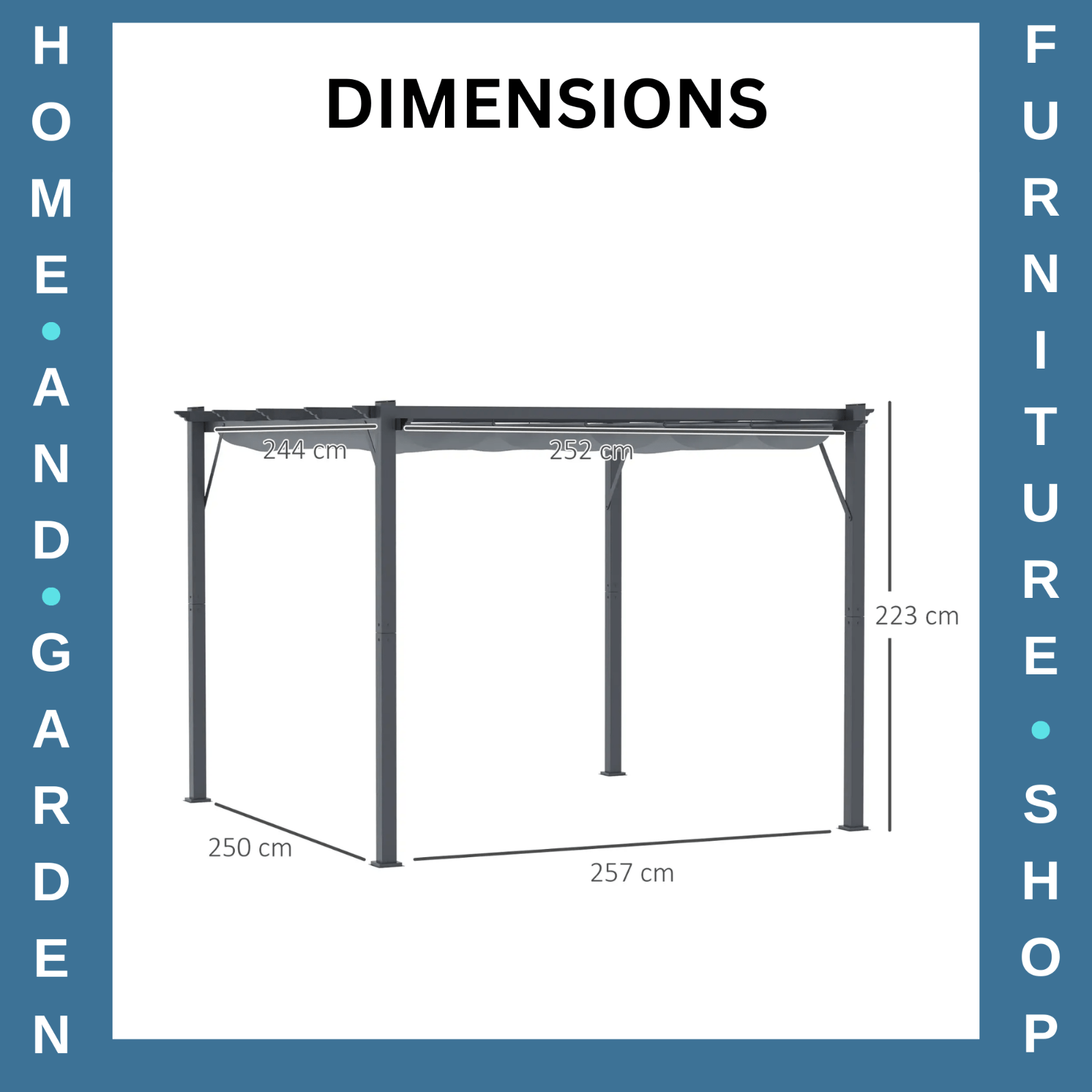 Heavy Duty Pergola Gazebo Sun Shade Shelter Aluminium Frane Garden Grey Canopy - Home and Garden Furniture Shop - #rustic - furniture#