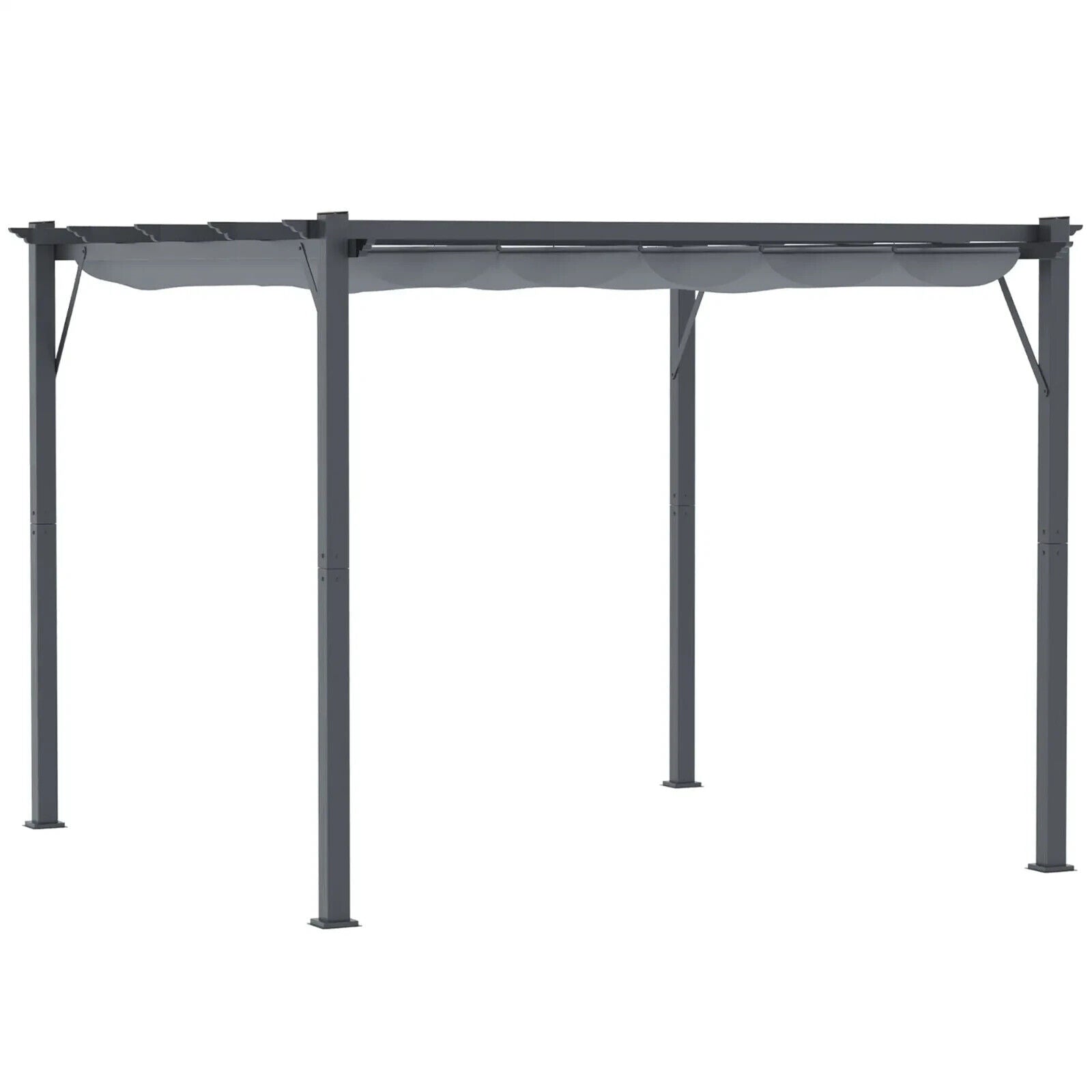 Heavy Duty Pergola Gazebo Sun Shade Shelter Aluminium Frane Garden Grey Canopy - Home and Garden Furniture Shop - #rustic - furniture#