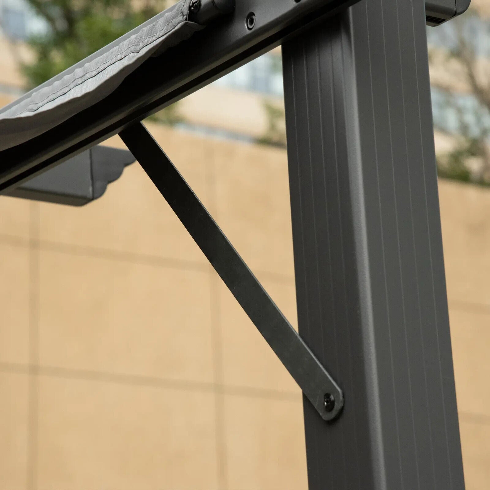 Heavy Duty Pergola Gazebo Sun Shade Shelter Aluminium Frane Garden Grey Canopy - Home and Garden Furniture Shop - #rustic - furniture#