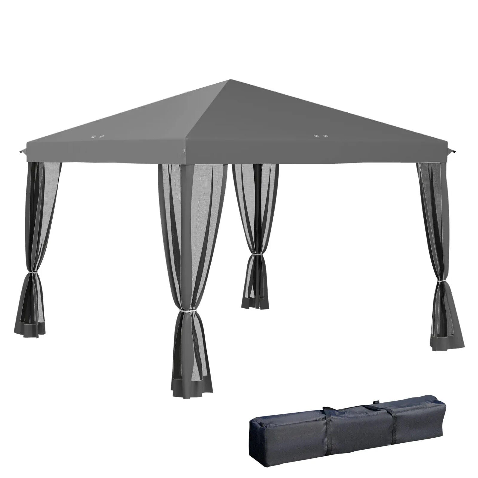 Heavy Duty Pop Up Garden Gazebo with Sides Grey Party Tent Outdoor Event Shelter - Home and Garden Furniture Shop - #rustic - furniture#