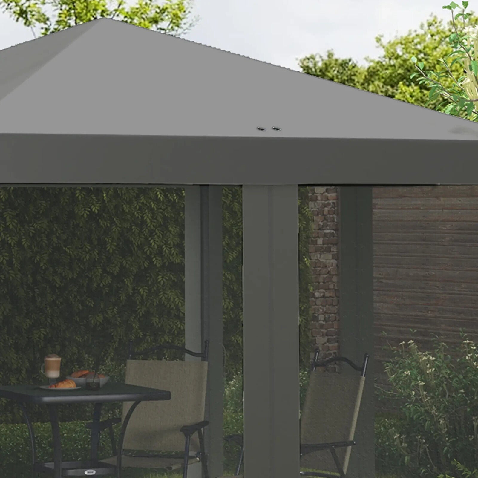 Heavy Duty Pop Up Garden Gazebo with Sides Grey Party Tent Outdoor Event Shelter - Home and Garden Furniture Shop - #rustic - furniture#