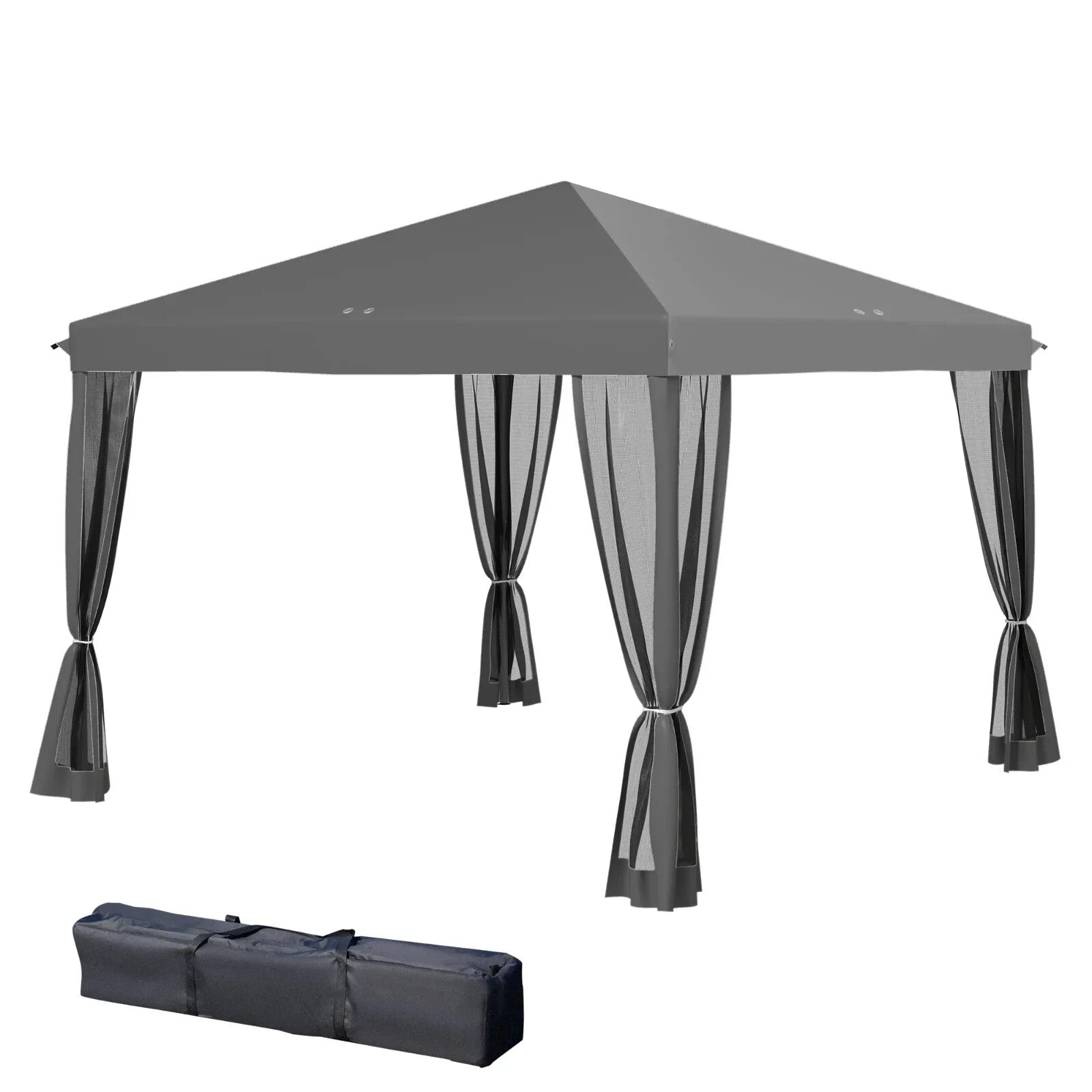 Heavy Duty Pop Up Garden Gazebo with Sides Grey Party Tent Outdoor Event Shelter - Home and Garden Furniture Shop - rustic - furniture