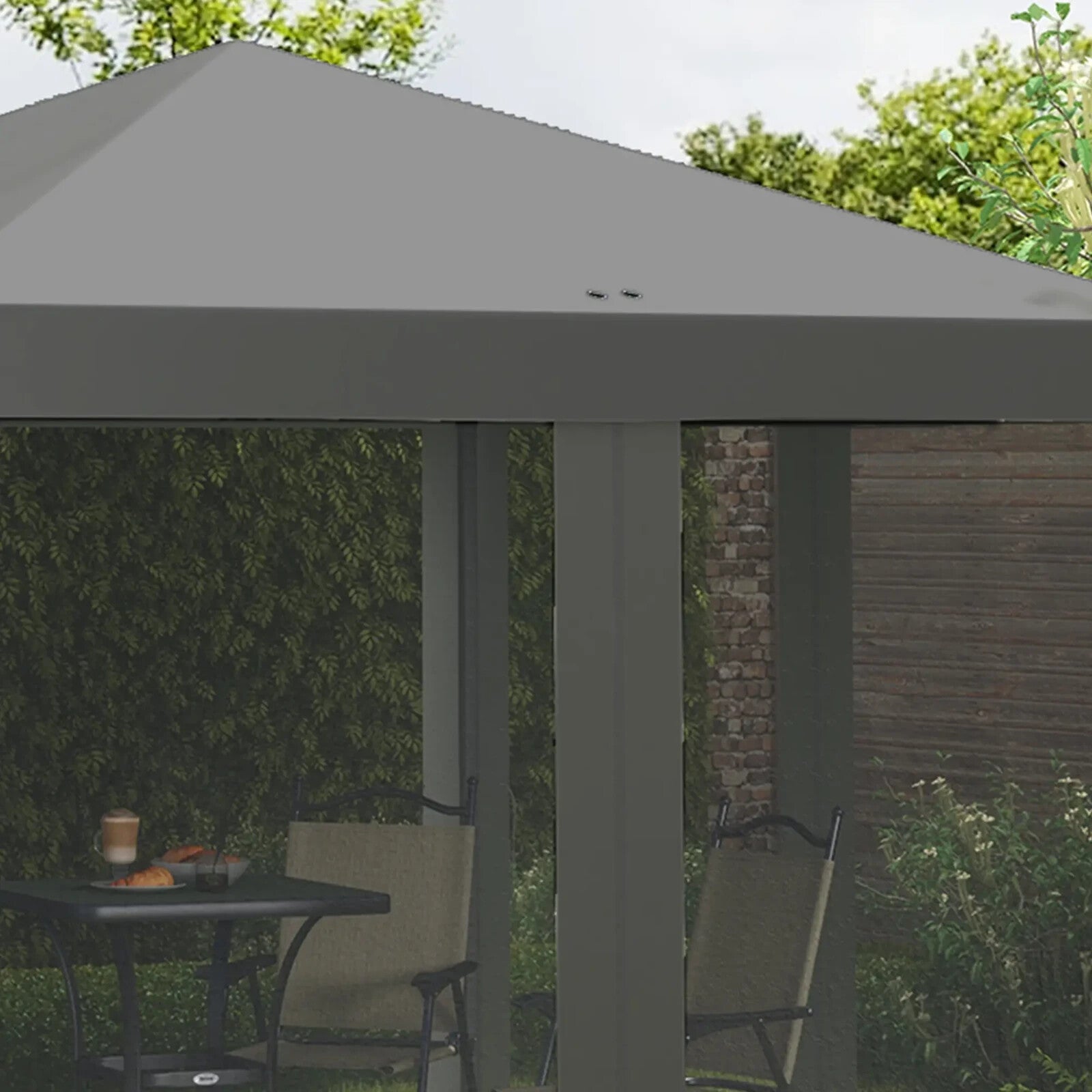 Heavy Duty Pop Up Garden Gazebo with Sides Grey Party Tent Outdoor Event Shelter - Home and Garden Furniture Shop - rustic - furniture