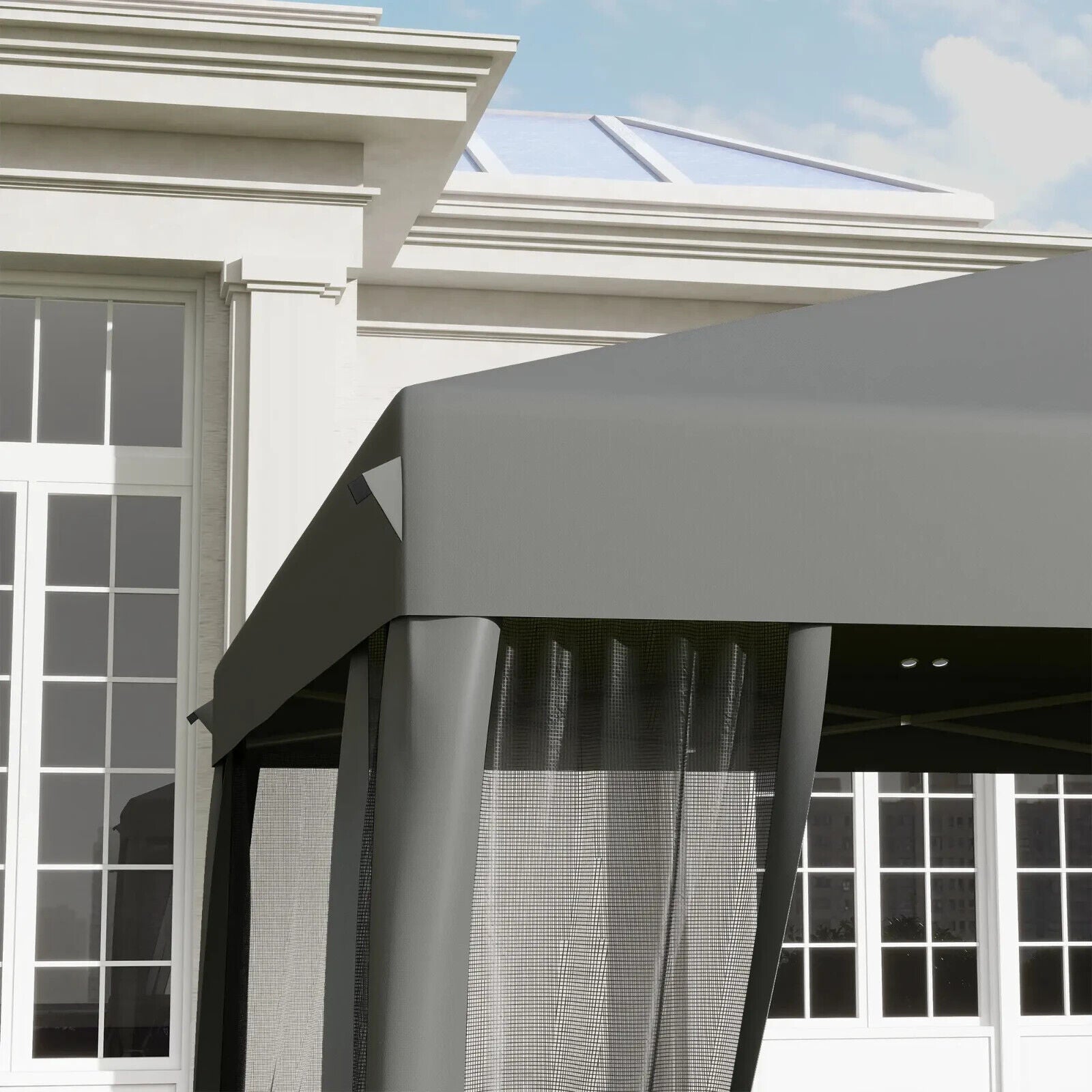 Heavy Duty Pop Up Garden Gazebo with Sides Grey Party Tent Outdoor Event Shelter - Home and Garden Furniture Shop - #rustic - furniture#