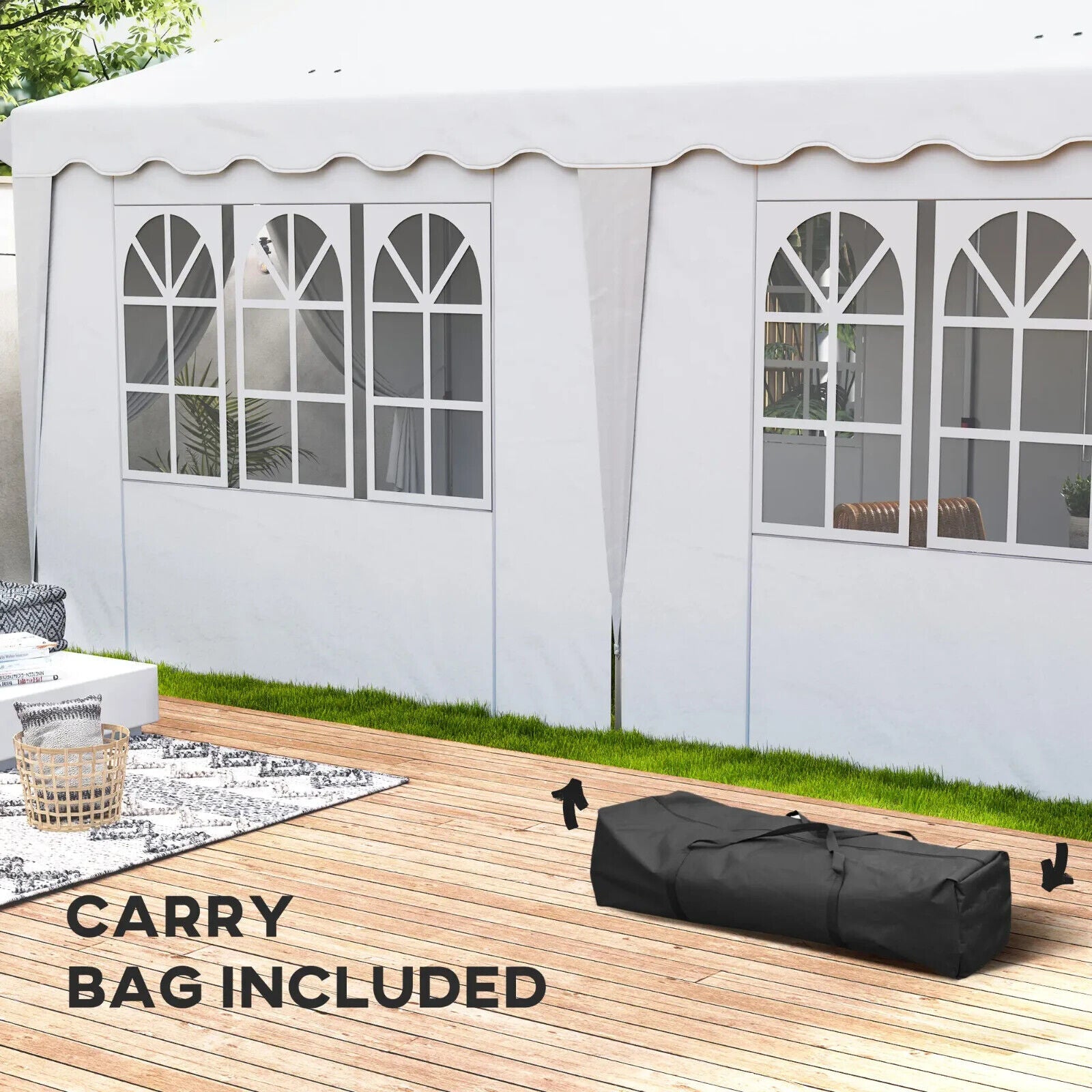Heavy Duty Pop Up Gazebo 6m x 3m Garden Marquee Party Tent Wedding Canopy Cover - Home and Garden Furniture Shop - #rustic - furniture#