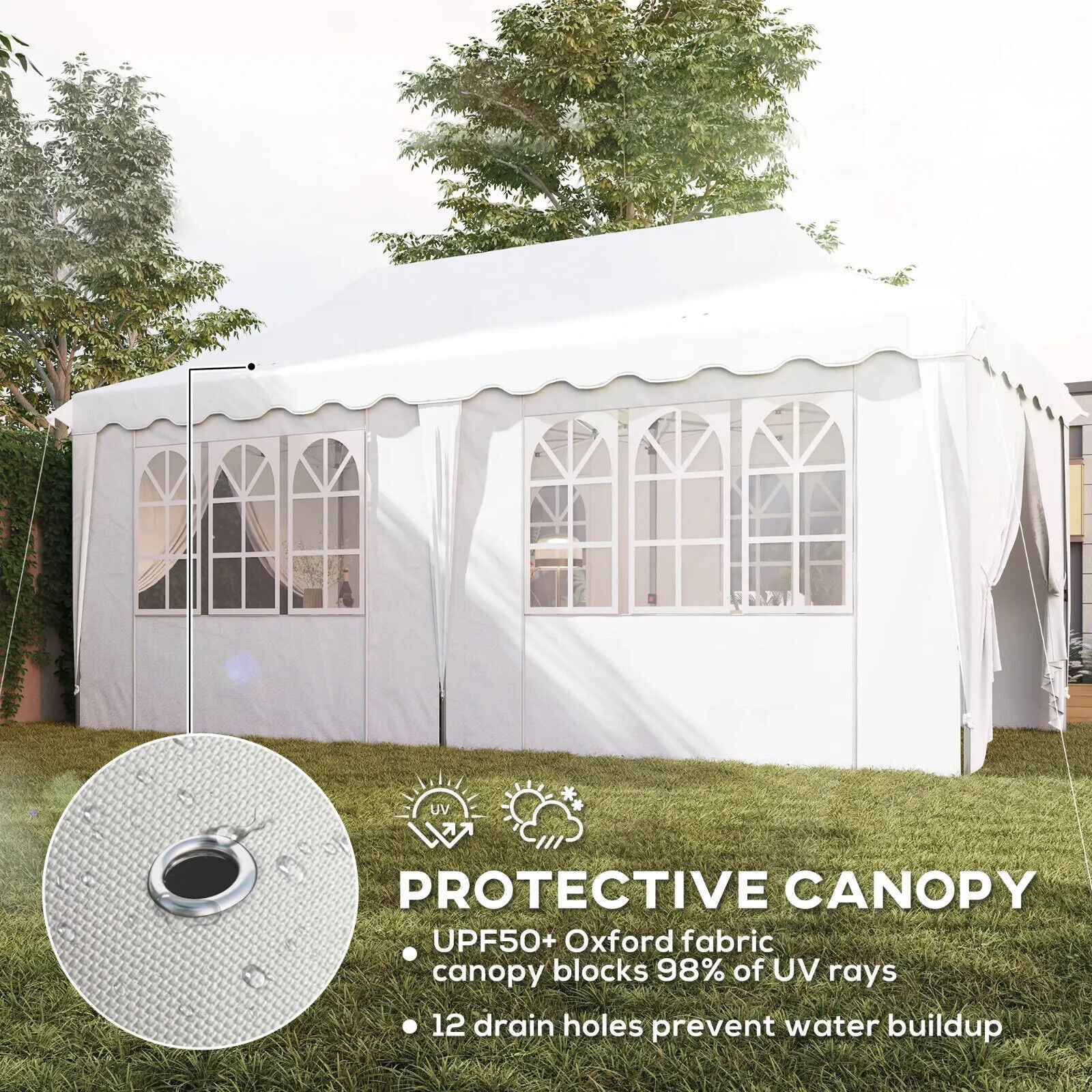 Heavy Duty Pop Up Gazebo 6m x 3m Garden Marquee Party Tent Wedding Canopy Cover - Home and Garden Furniture Shop - #rustic - furniture#