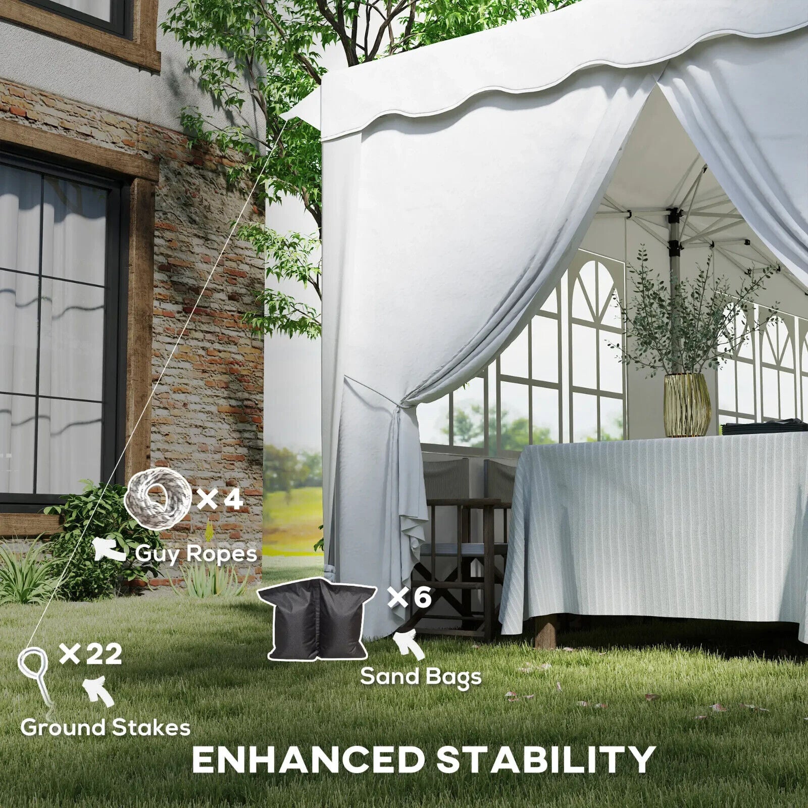 Heavy Duty Pop Up Gazebo 6m x 3m Garden Marquee Party Tent Wedding Canopy Cover - Home and Garden Furniture Shop - #rustic - furniture#
