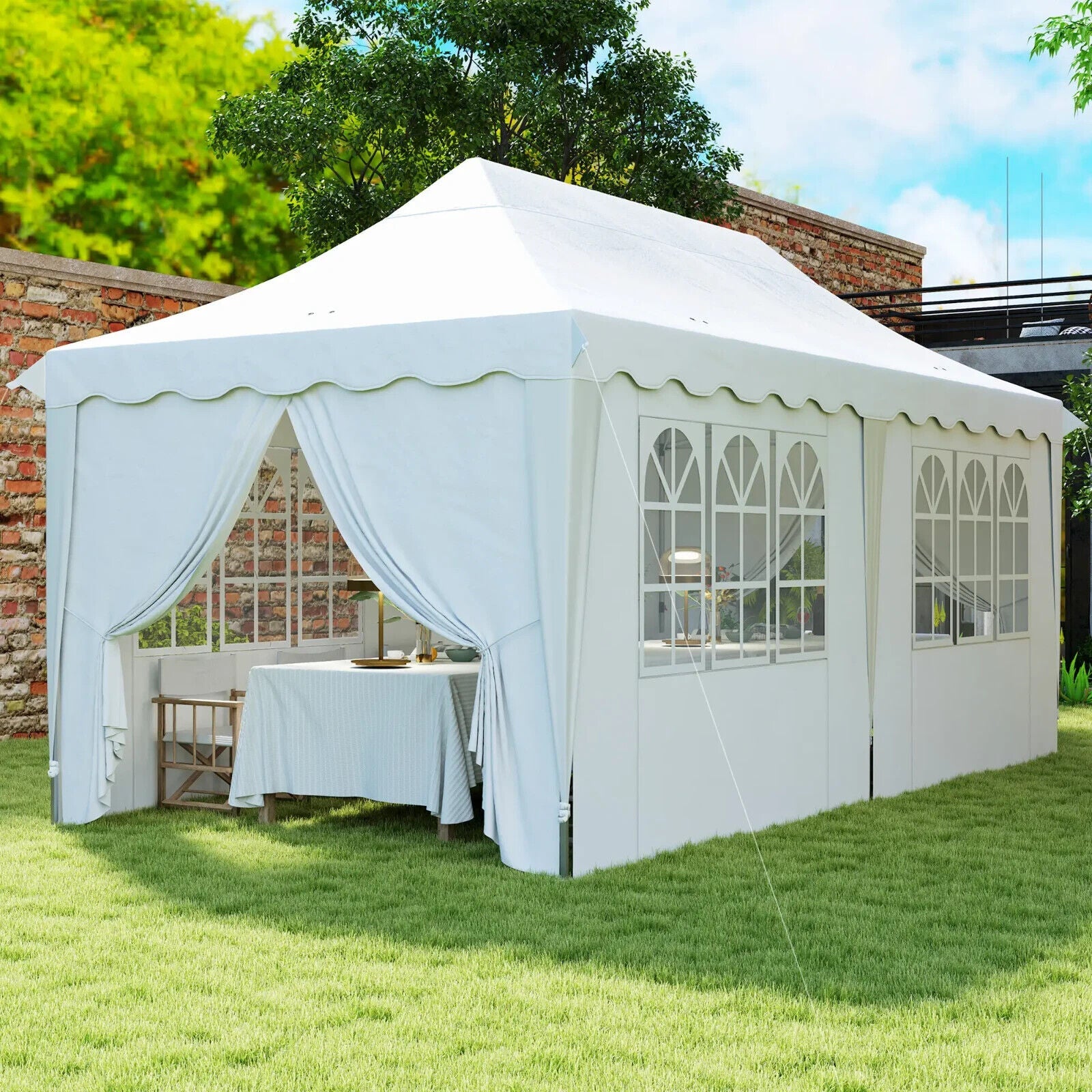 Heavy Duty Pop Up Gazebo 6m x 3m Garden Marquee Party Tent Wedding Canopy Cover - Home and Garden Furniture Shop - #rustic - furniture#