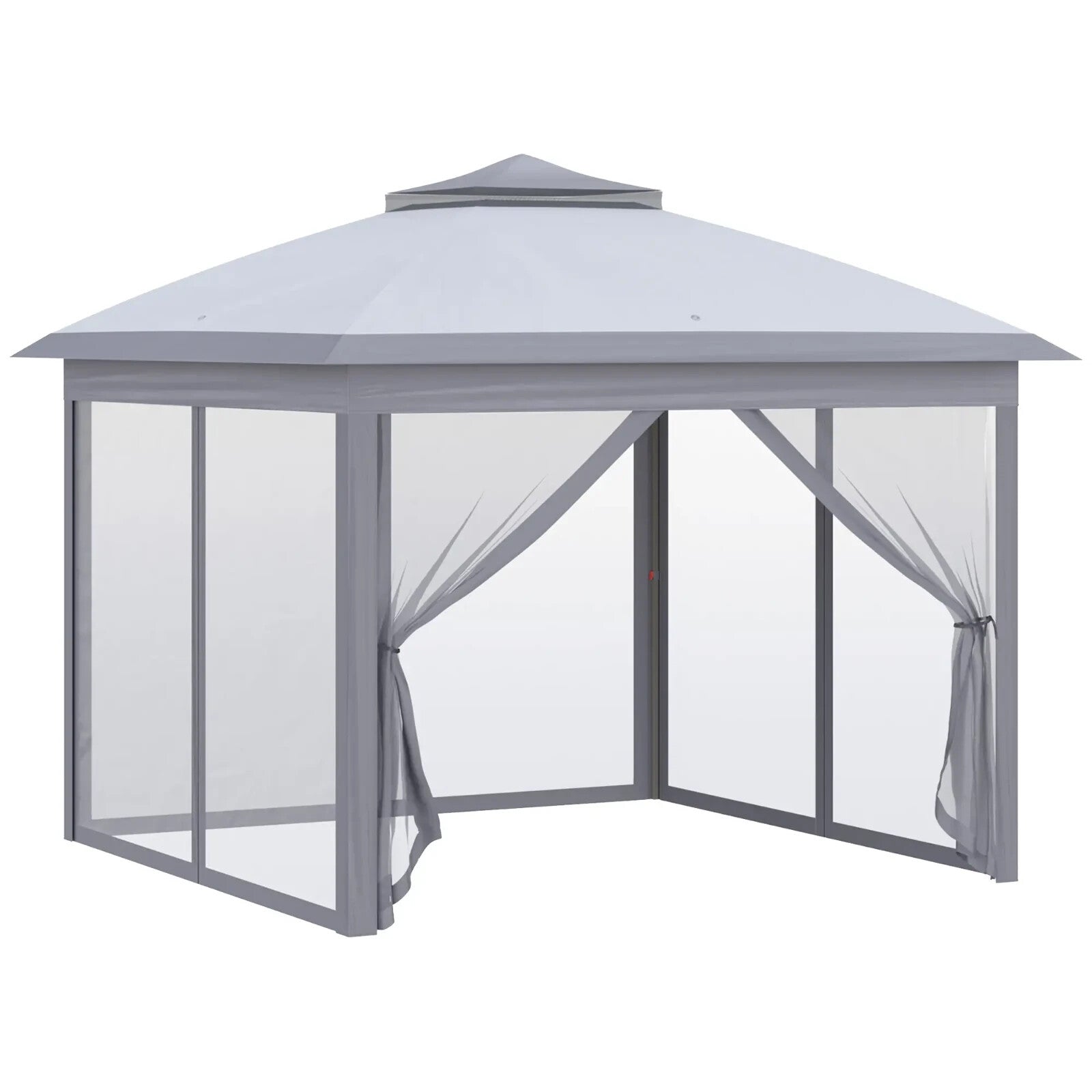 Heavy Duty Pop Up Gazebo Height Adjustable Canopy Tent Sides Carrying Bag Beige - Home and Garden Furniture Shop - rustic - furniture