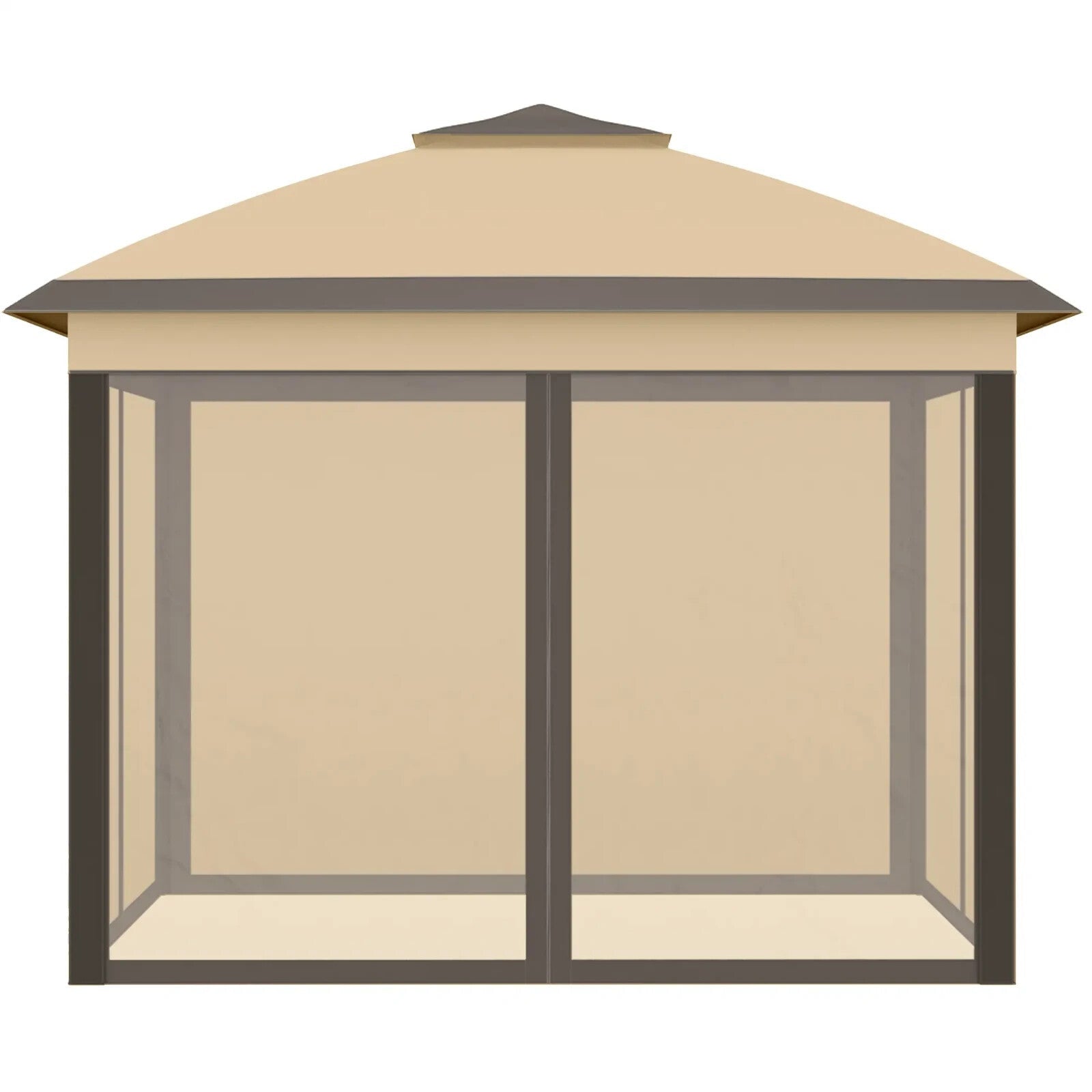 Heavy Duty Pop Up Gazebo Height Adjustable Canopy Tent Sides Carrying Bag Beige - Home and Garden Furniture Shop - rustic - furniture