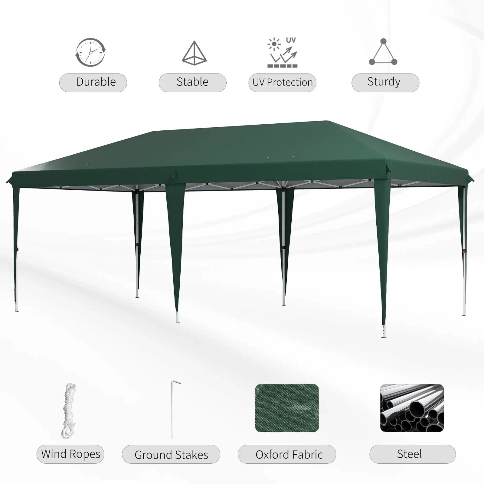 Heavy Duty Pop Up Gazebo Large 6 x 3(m) Wedding Tent Patio Party Event Canopy - Home and Garden Furniture Shop - #rustic - furniture#