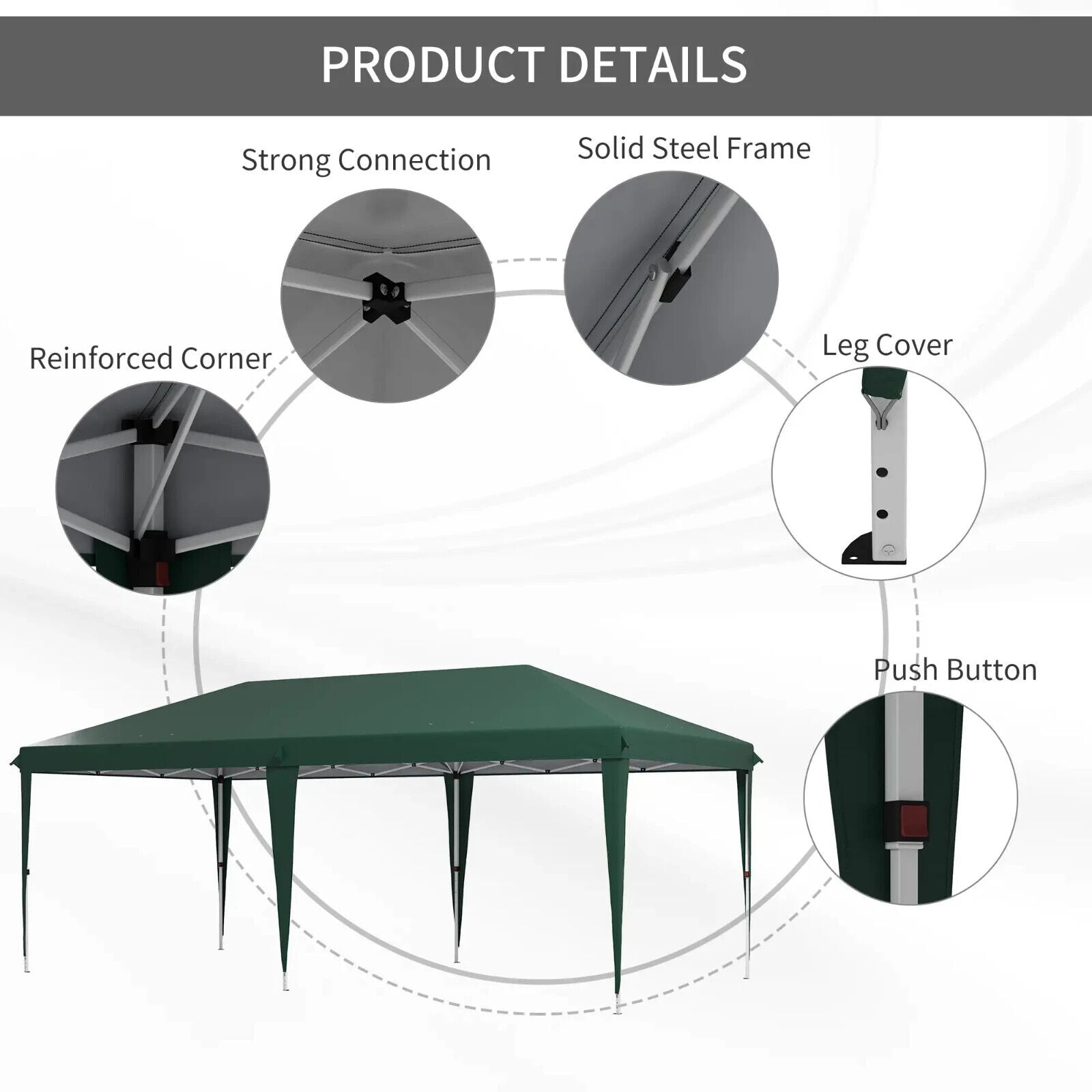 Heavy Duty Pop Up Gazebo Large 6 x 3(m) Wedding Tent Patio Party Event Canopy - Home and Garden Furniture Shop - #rustic - furniture#