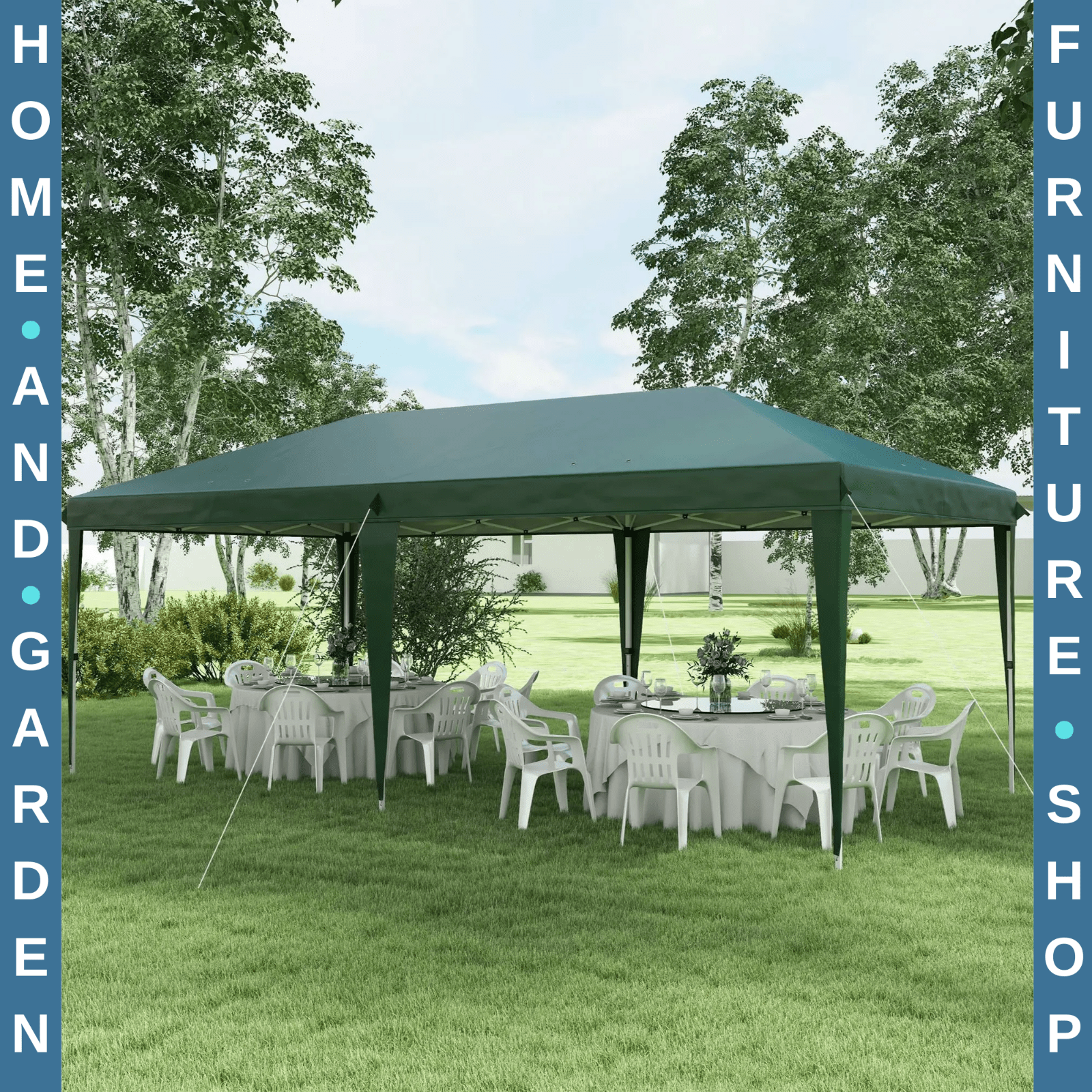 Heavy Duty Pop Up Gazebo Large 6 x 3(m) Wedding Tent Patio Party Event Canopy - Home and Garden Furniture Shop - rustic - furniture