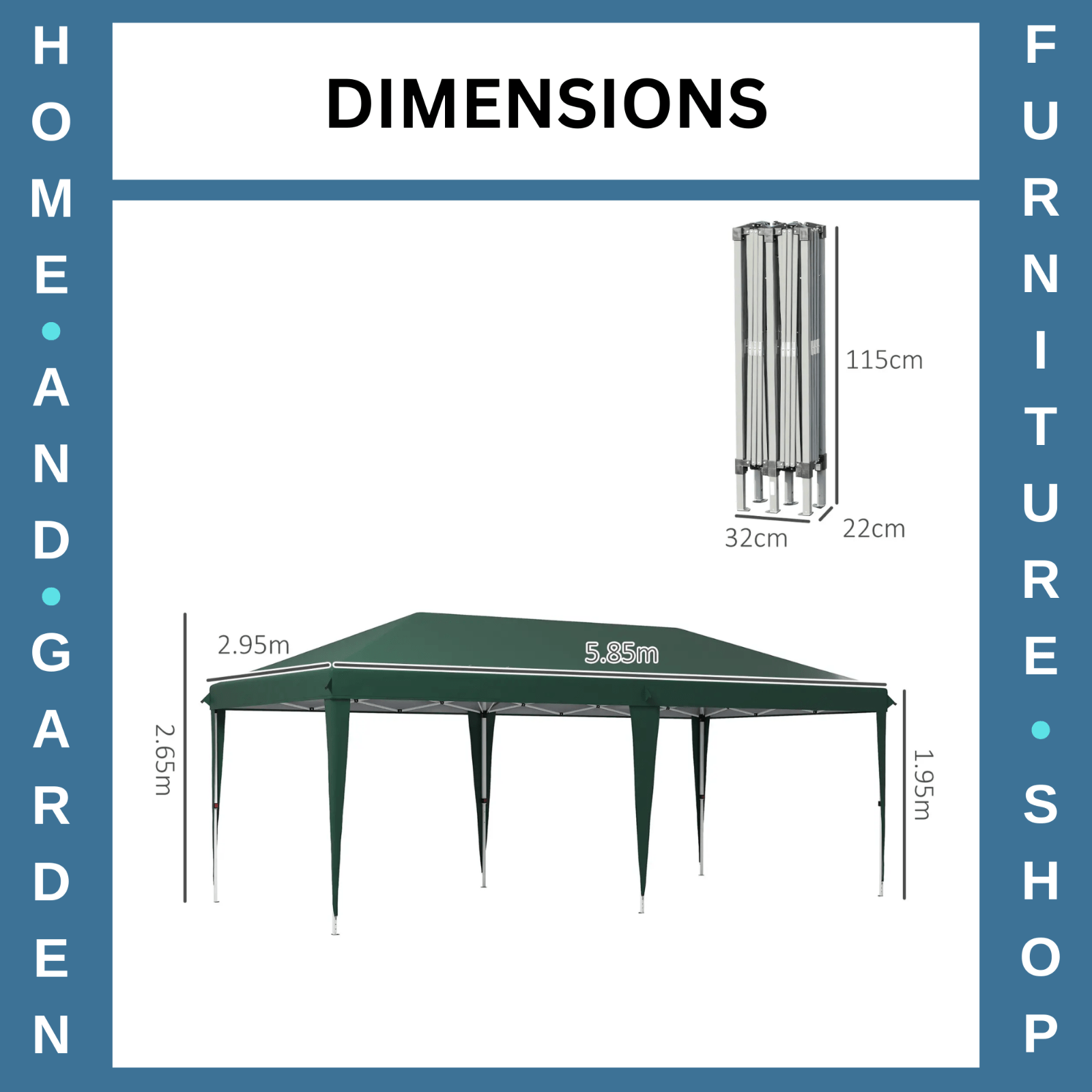 Heavy Duty Pop Up Gazebo Large 6 x 3(m) Wedding Tent Patio Party Event Canopy - Home and Garden Furniture Shop - rustic - furniture