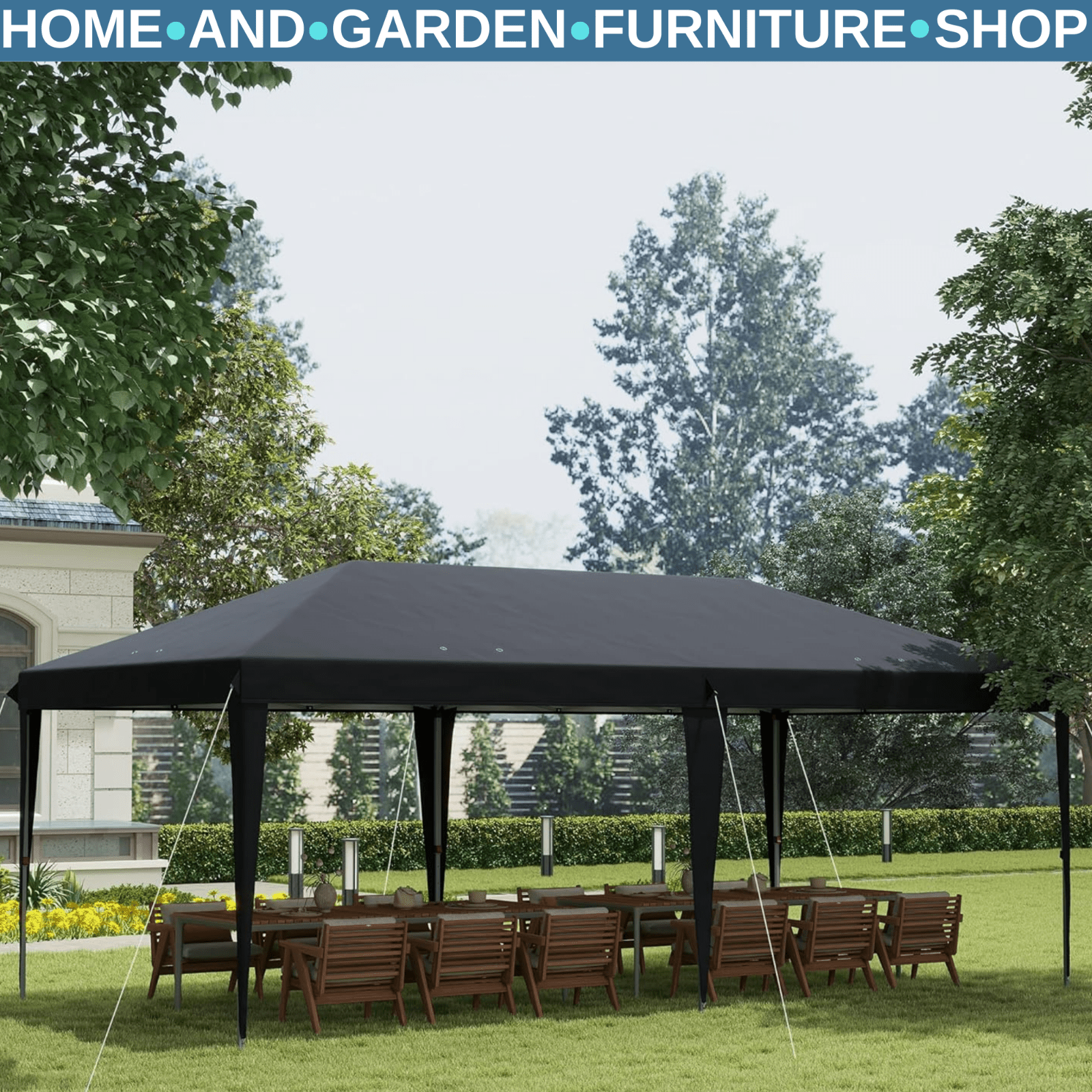 Heavy Duty Pop Up Gazebo Marquee 3 x 6m Patio Party Tent Event Heavy Duty Canopy - Home and Garden Furniture Shop - #rustic - furniture#