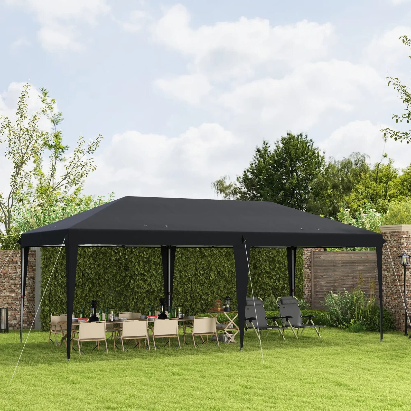 Heavy Duty Pop Up Gazebo Marquee 3 x 6m Patio Party Tent Event Heavy Duty Canopy - Home and Garden Furniture Shop - rustic - furniture