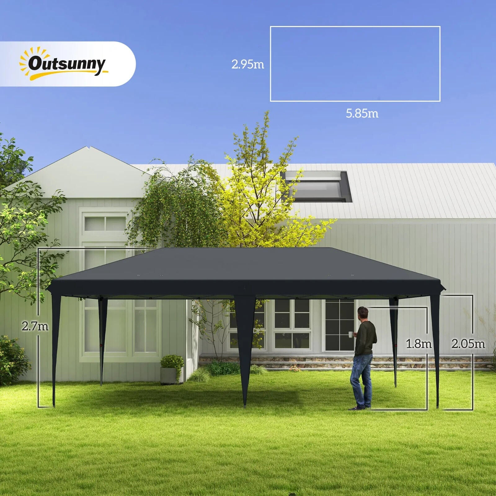 Heavy Duty Pop Up Gazebo Marquee 3 x 6m Patio Party Tent Event Heavy Duty Canopy - Home and Garden Furniture Shop - #rustic - furniture#