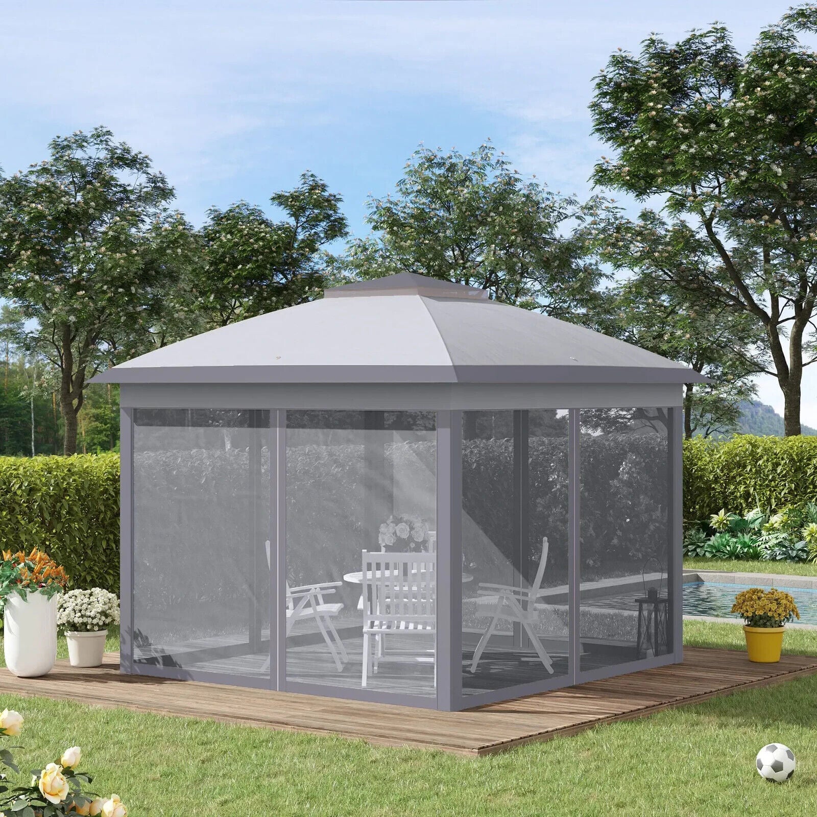 Heavy Duty Pop Up Gazebo Marquee with Sides Canopy Tent Camping Carrying Bag Set - Home and Garden Furniture Shop - #rustic - furniture#