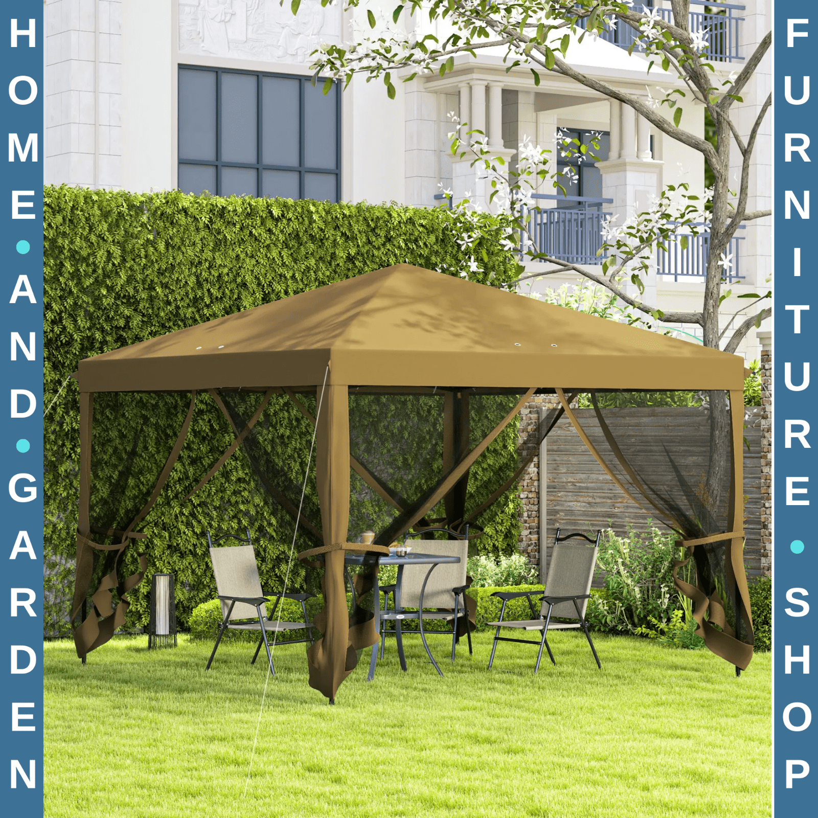 Heavy Duty Pop Up Gazebo with Removable Mesh Side Walls Garden Marquee Tent Set - Home and Garden Furniture Shop - #rustic - furniture#