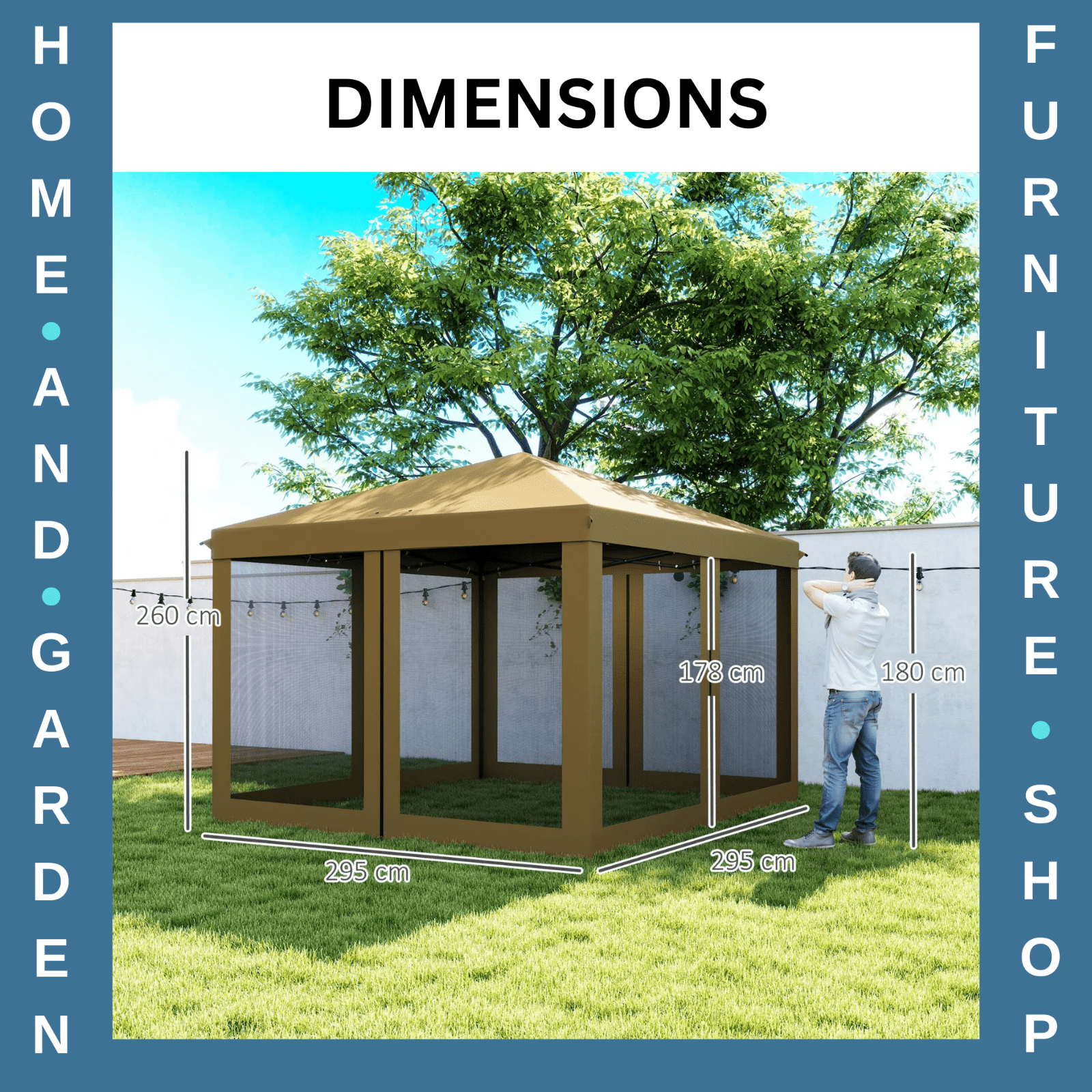 Heavy Duty Pop Up Gazebo with Removable Mesh Side Walls Garden Marquee Tent Set - Home and Garden Furniture Shop - #rustic - furniture#