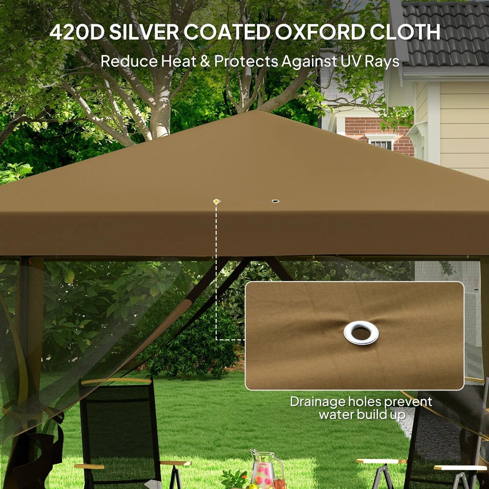 Heavy Duty Pop Up Gazebo with Removable Mesh Side Walls Garden Marquee Tent Set - Home and Garden Furniture Shop - #rustic - furniture#